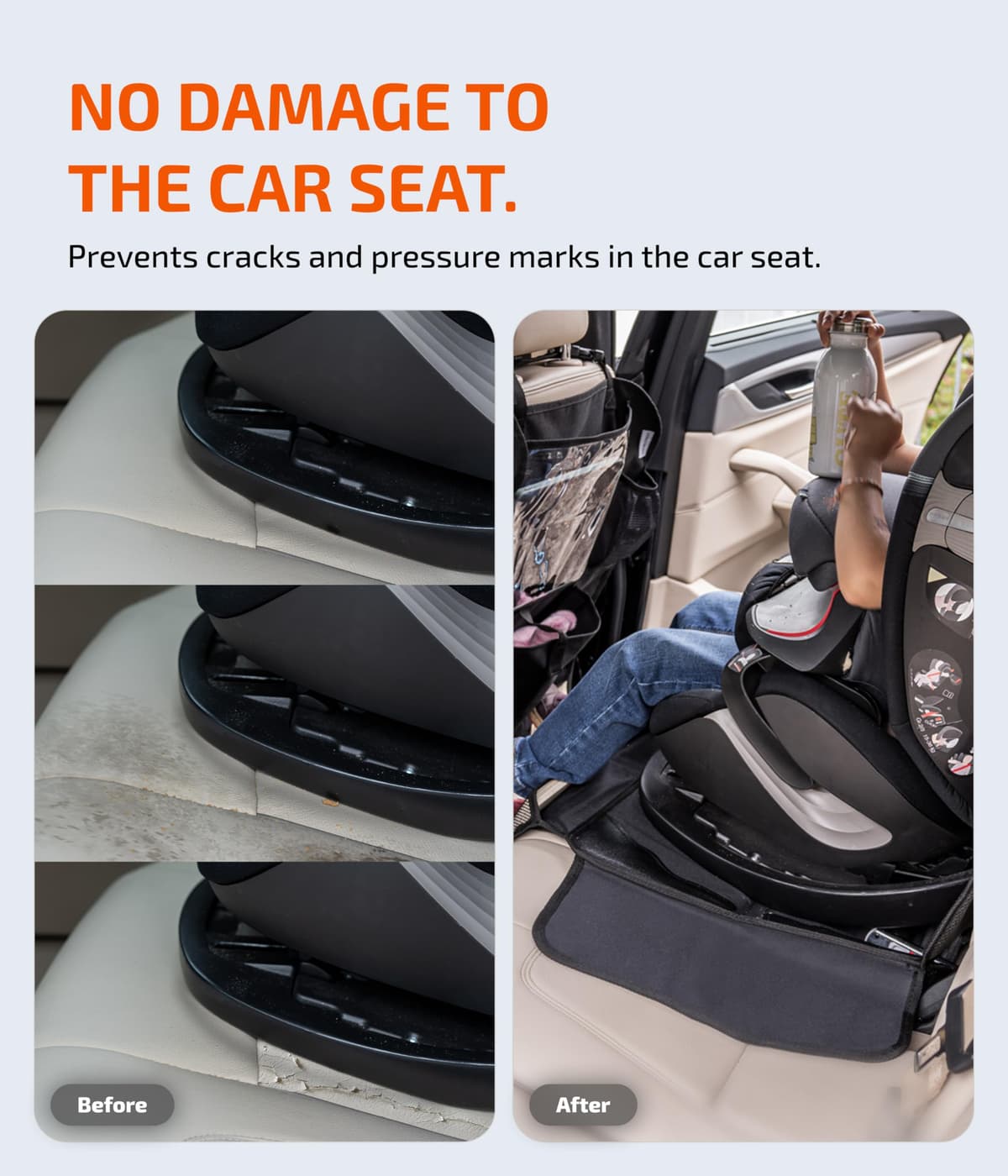 LIONSTRONG® Car Seat Protector for Child Seat [ISOFIX compatible]- Seat Cover for Infant Seat waterproof - Carseat Seat Protectors Baby - Car Seat Mat Dirt resistant - black — view 3