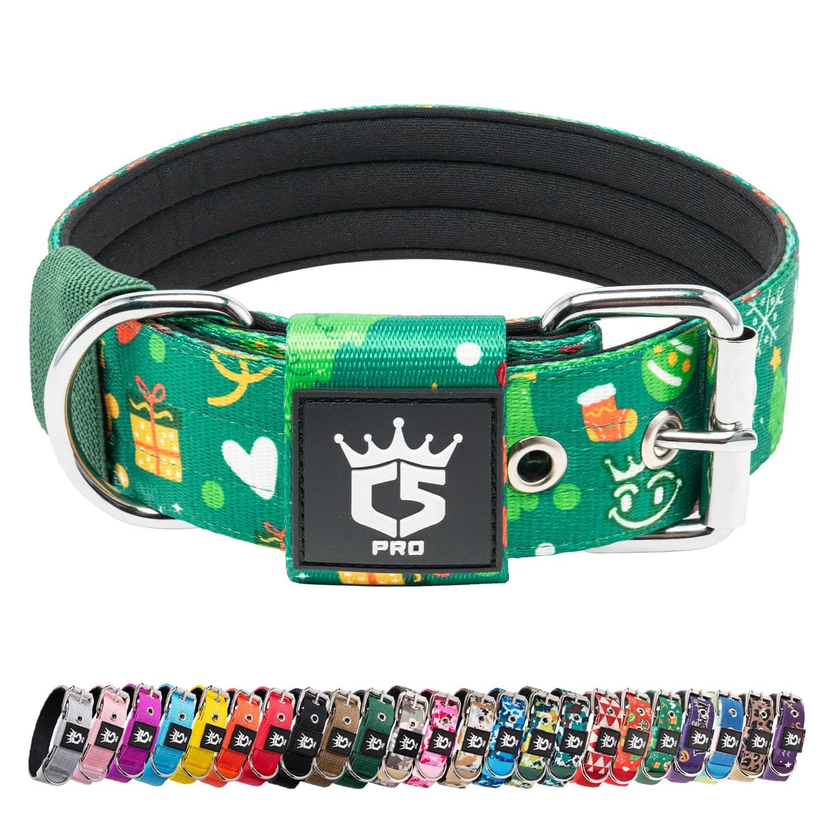 TSPRO Collar Táctico para Perros Ajustable, Collares con Broche de Metal Robusto, de 3,8 cm de Ancho, Duradero y Cómodo para Perros Medianos y Grandes (Negro M) — view 29