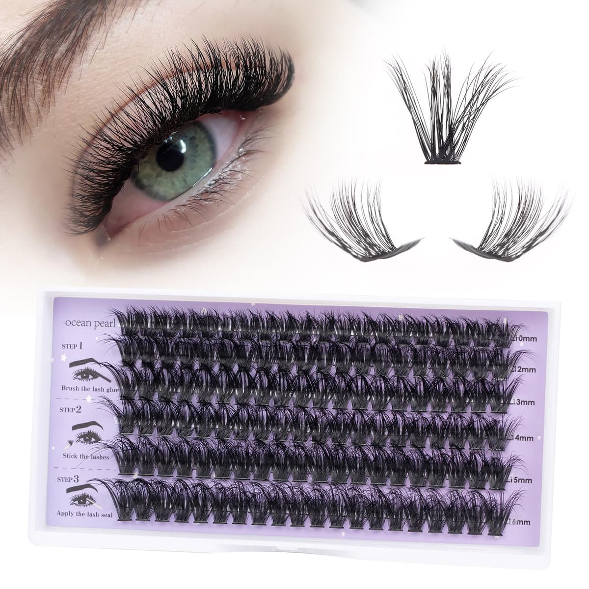 False Eyelashes Russian Strip Lashes D Curl 3D 10 Pairs Fake Lashes Natural False Eyelashe with Eyelash Glue Clear Adhesive Long Lasting Waterproof Multipack Eyelashes — view 22