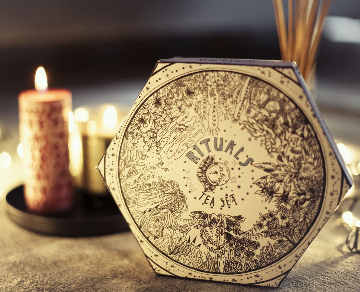 ACORUS | Surtido de té Rituals | Juego de regalo de caja de cesta de té surtido natural de 6 tés diferentes | Crea tus rituales diarios | Cuadro de selección grande | 60 bolsitas de te — view 5