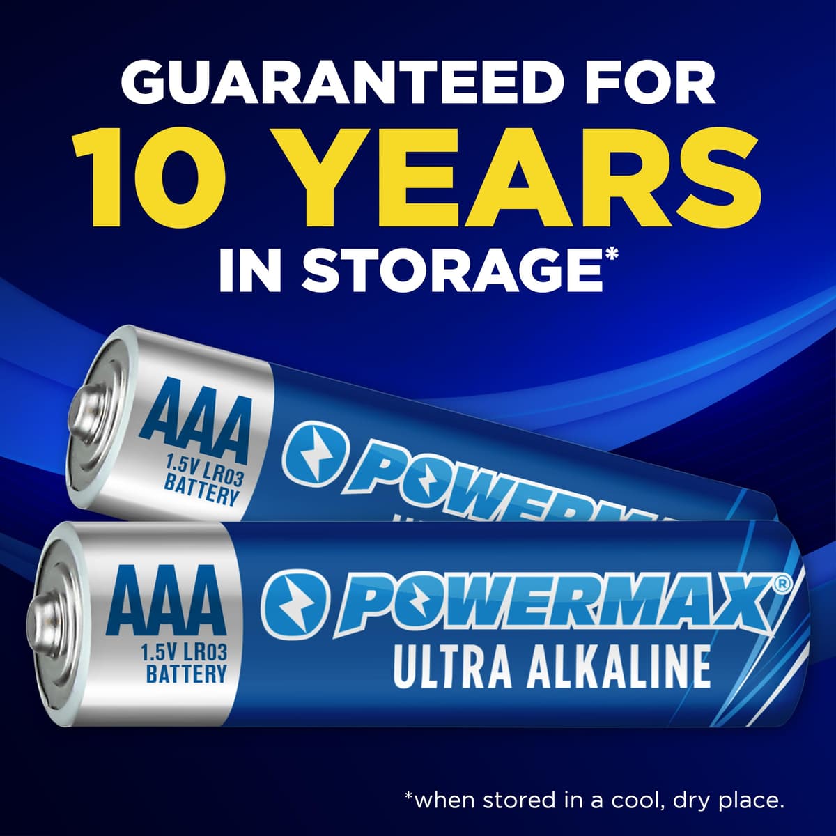 Powermax 24-Count Triple AAA Batteries, Ultra Long Lasting Alkaline Battery for Home and Office, 10-Year Shelf Life, Reclosable Packaging — view 4