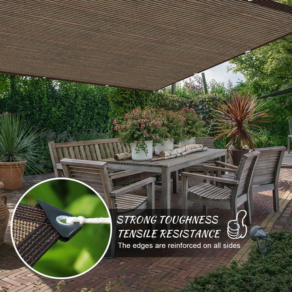 Red de Sombra, 2x3m Malla Sombra Exterior con Ojales, Anti-UV Malla Sombreadora Jardin, Lona Sombra Exterior, Transpirable y Protector Solar, Malla Ocultacion Toldo para Jardines Invernaderos Patios — view 5