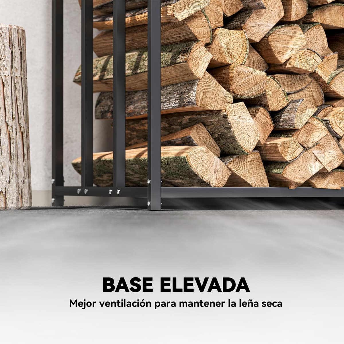 Outsunny Estante de Leña Metálico, 186x70x185 cm, Leñero Exterior con Cubierta Impermeable 600D Oxford, Marco de Acero, Soporte para Leña de Chimenea, para Jardín, Terraza — view 5