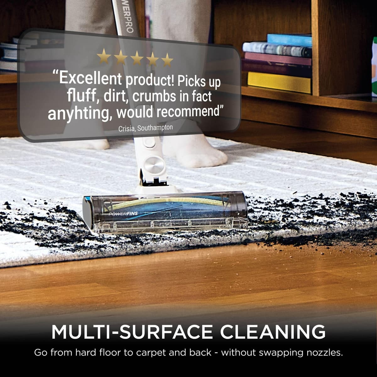 Shark PowerPro Pet Cordless Stick Vacuum Cleaner, Lightweight, Floor Detect Technology, Anti-Hair Wrap Technology, Anti-Allergen Complete Seal, Flexible, Handheld mode, Java Metallic, IZ380UKT — view 3