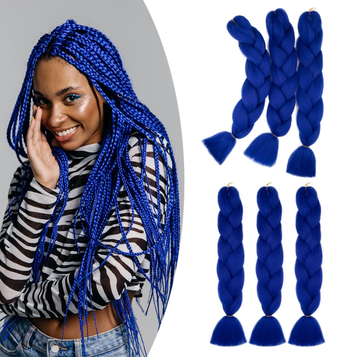 60cm Extensiones de Pelo Trenzas Africanas Castaño Oscuro Extensiones para Trenzas Africanas 1 pcs 100g Kanekalon Pelo para Trenzas Africanas Sintetico Extensiones de Trenzado Cabello Braiding — view 68