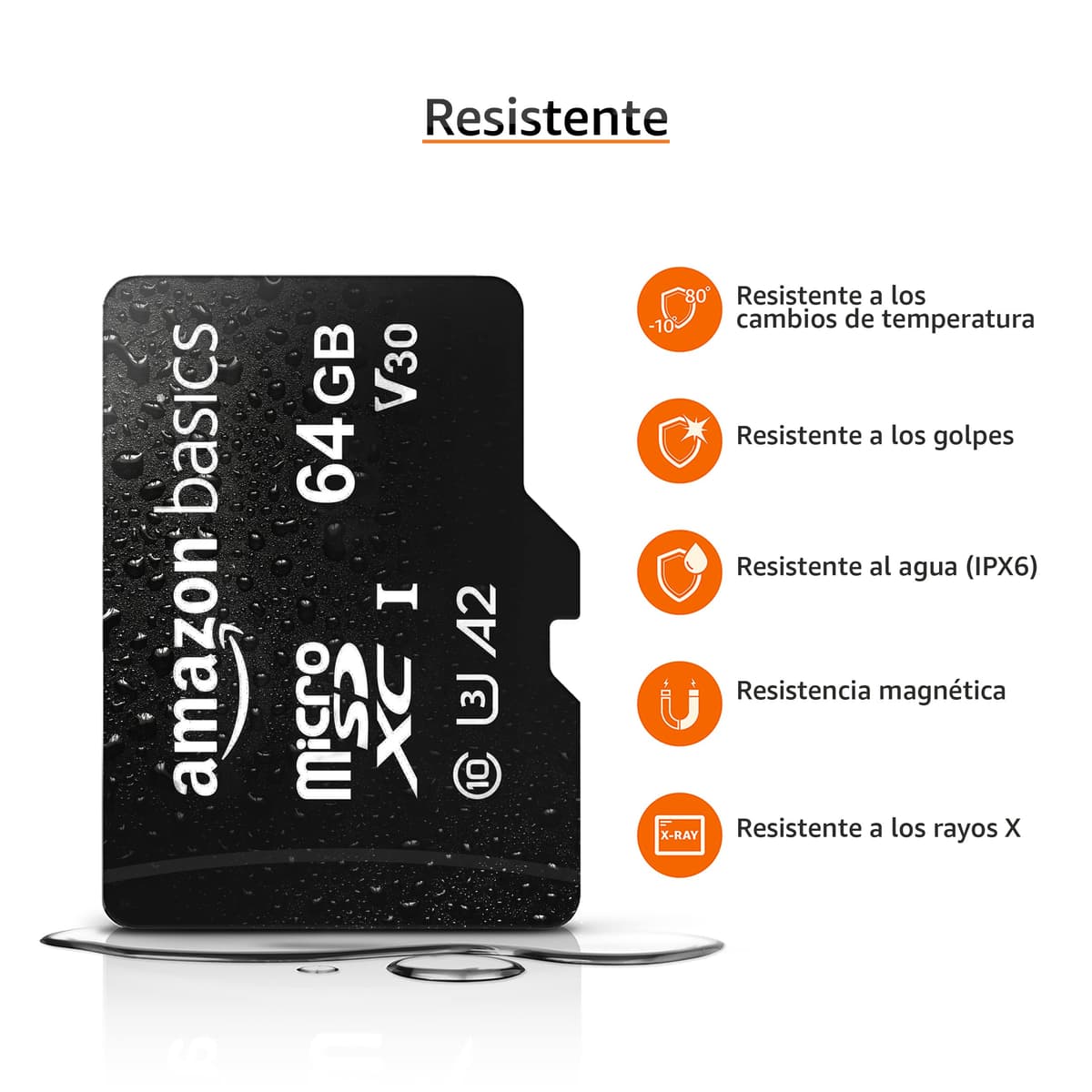 Amazon Basics Tarjeta de memoria microSDXC con adaptador de tamaño completo, A2, U3, velocidad de lectura de hasta 100 MB/s, 64 GB, negra (paquete de 2) — view 4