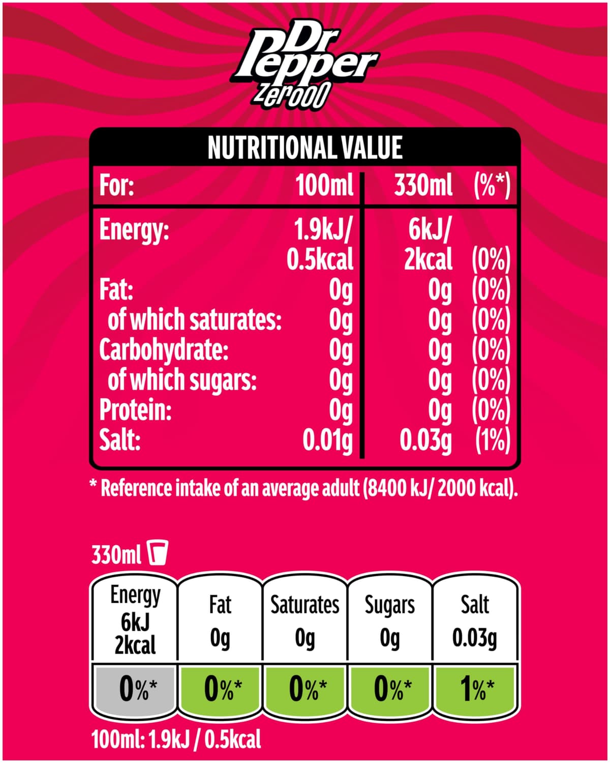 Dr Pepper Zero 8 x 330ml — view 2