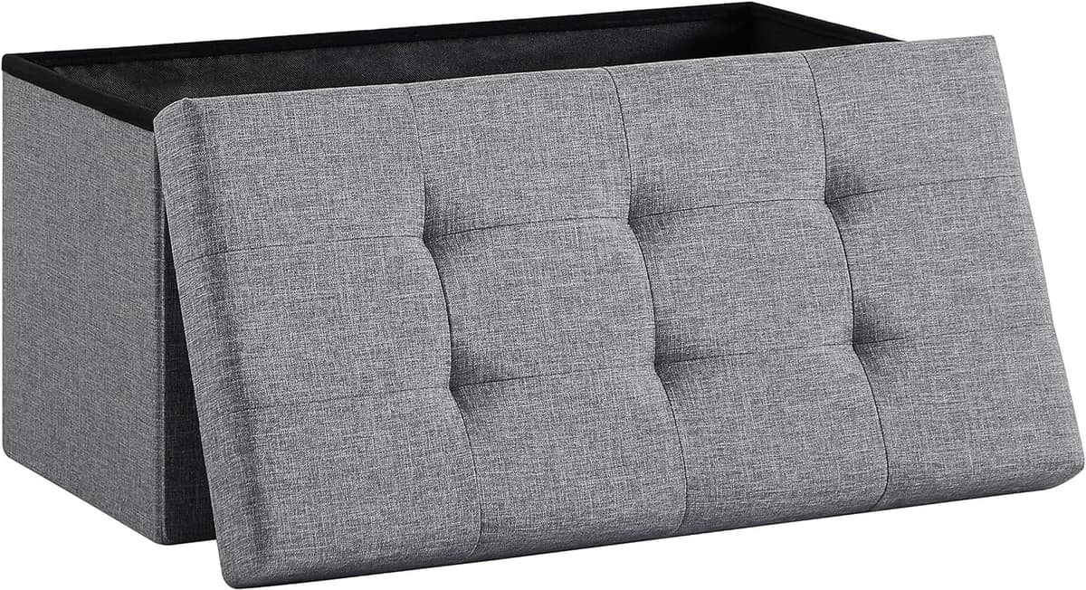 Madera Nieve Banco con Almacenamiento, Banco Acolchado, Taburete, baúl con Capacidad de Carga de hasta 300 kg (Beige, 76x38) — view 15