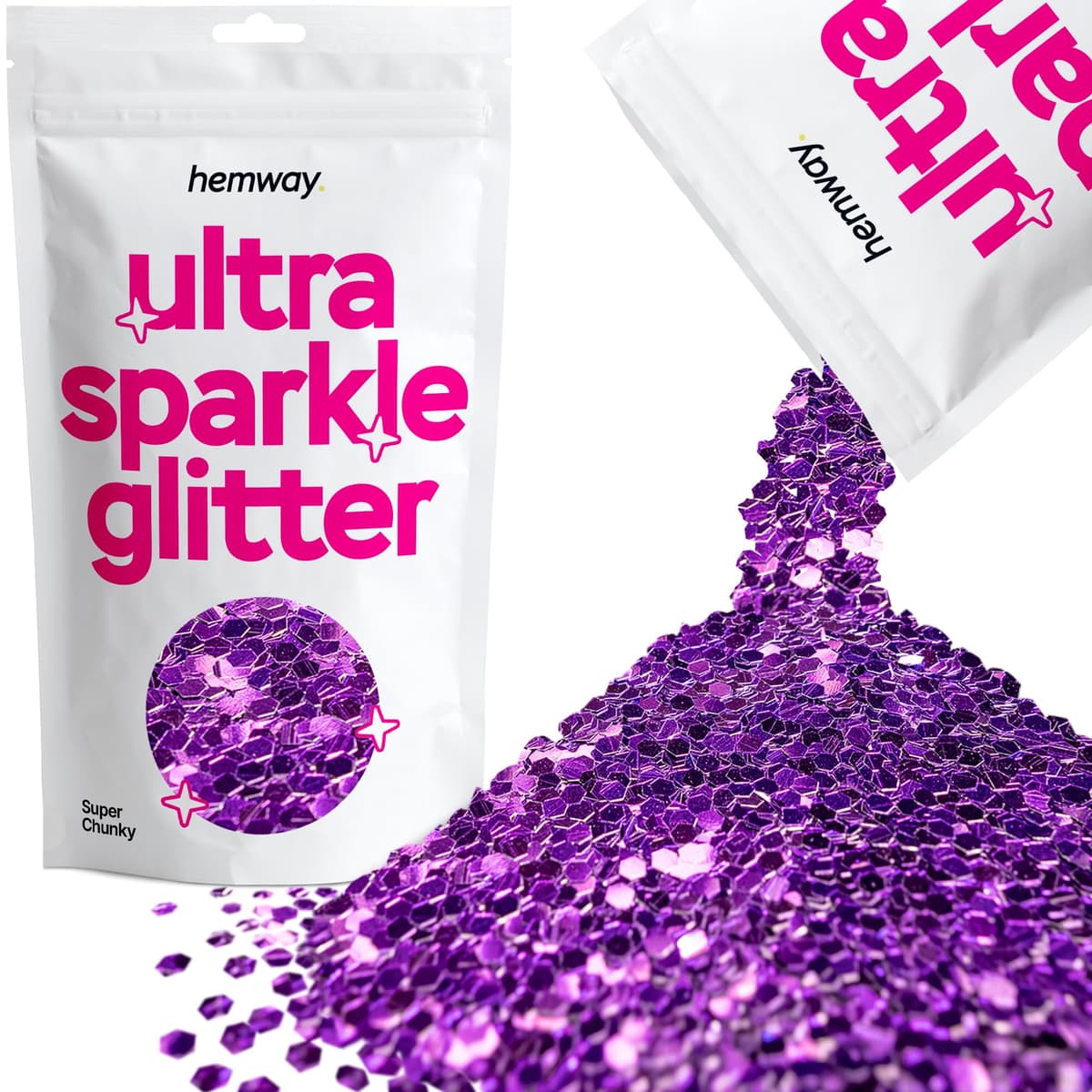 Hemway Ultra Sparkle Glitter Baby Pink Iridescent 100g Fine | Glitter for Arts & Craft, Makeup, Nail Art, Crafting, Card Making, Sparkle Decoration — view 196
