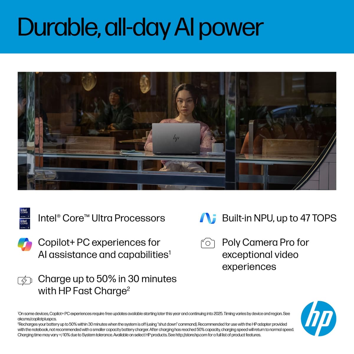 HP OmniBook X Flip NGAI 14" Laptop | CoPilot+ PC | Intel® Core™ Ultra 5-226V Processor | 16GB RAM | 512GB SSD | Intel® Arc™ 130V | 2K IPS Touchscreen | Up to 22.75Hr Battery | Windows 11 | 14-fm0005sa — view 5