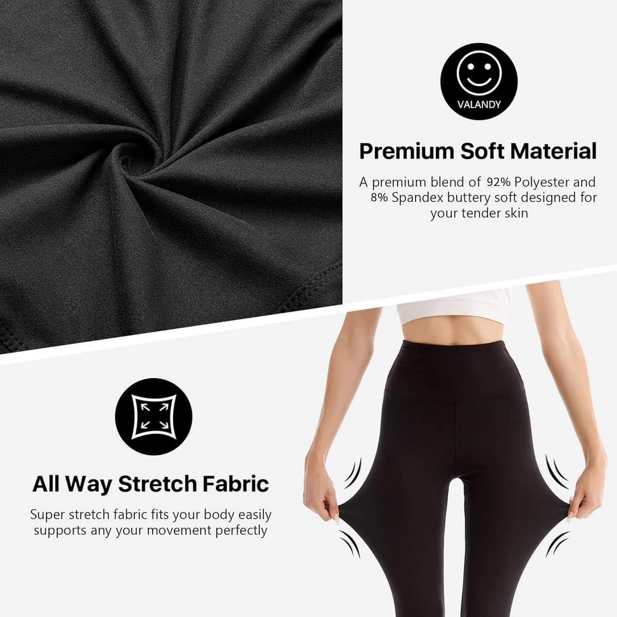 SINOPHANT High Waisted Leggings for Women, Buttery Soft Elastic Opaque Tummy Control Leggings, Plus Size Workout Gym Yoga — view 3