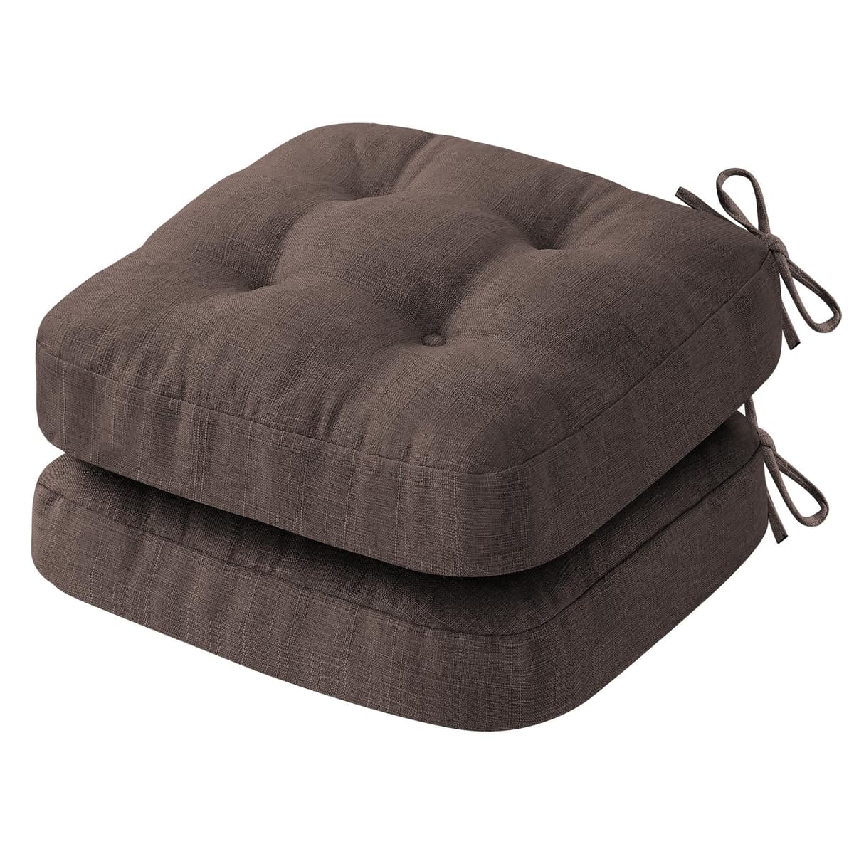 Chair Cushions, Memory Foam Dining Chair Cushions, Tufted Indoor Chair Pads, Set of 4, 16.5' x 16.5' x 3.5', Beige — view 7