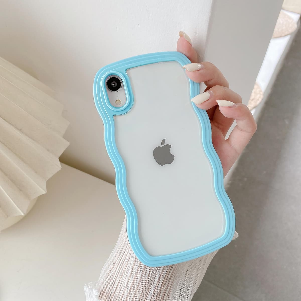 QLTYPRI Compatible with iPhone 11 Case, Cute Curly Wave Frame Clear Case for Girls Women, Transparent Soft Silicone TPU Bumper Shockproof Protective Phone Cover for iPhone 11 - Purple — view 74