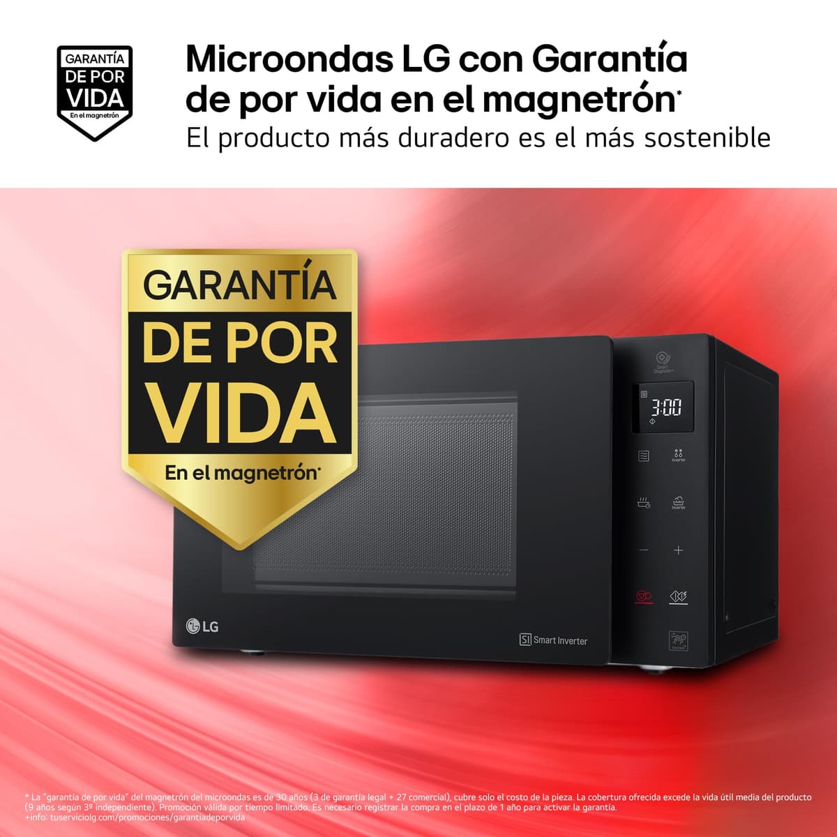 LG MH6535GIS - Microondas con Grill NeoChef, Capacidad 25 L, 1000 W, Smart Inverter, Panel Táctil LED, EasyClean, Cocción Uniforme y Bloqueo Infantil, Negro — view 4