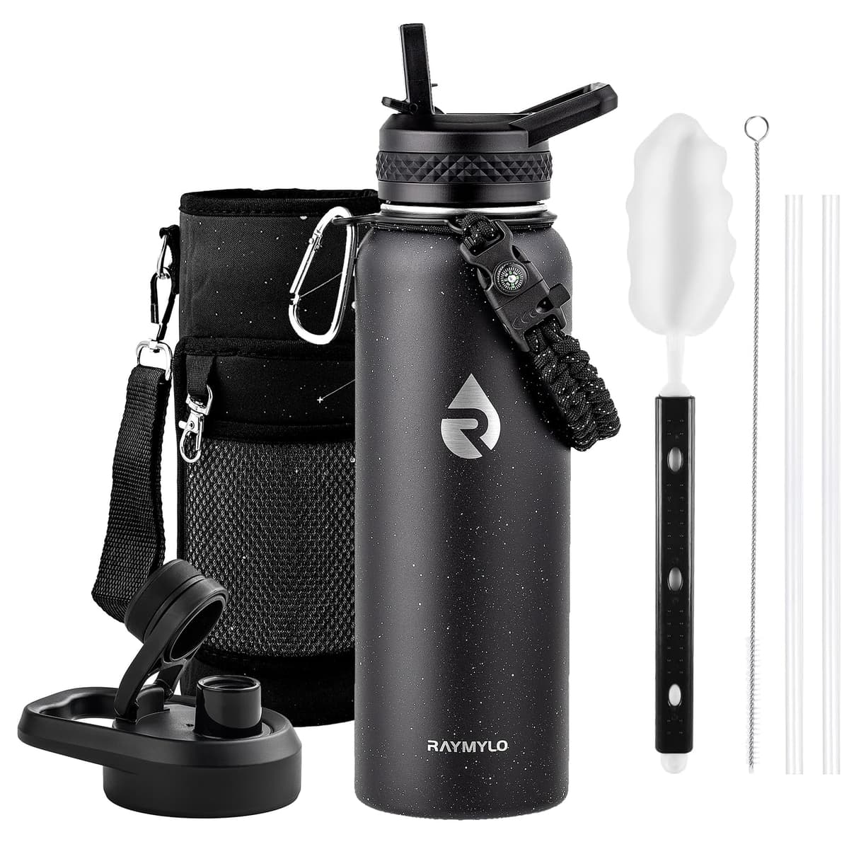 RAYMYLO One Gallon Water Bottle Insulated, Triple Walled Vacuum Stainless Steel (Cold for 48 Hrs), Leak Proof & Non-BPA, Large Water Flask Jug with Paracord Handle & Straw Spout Lids — view 54