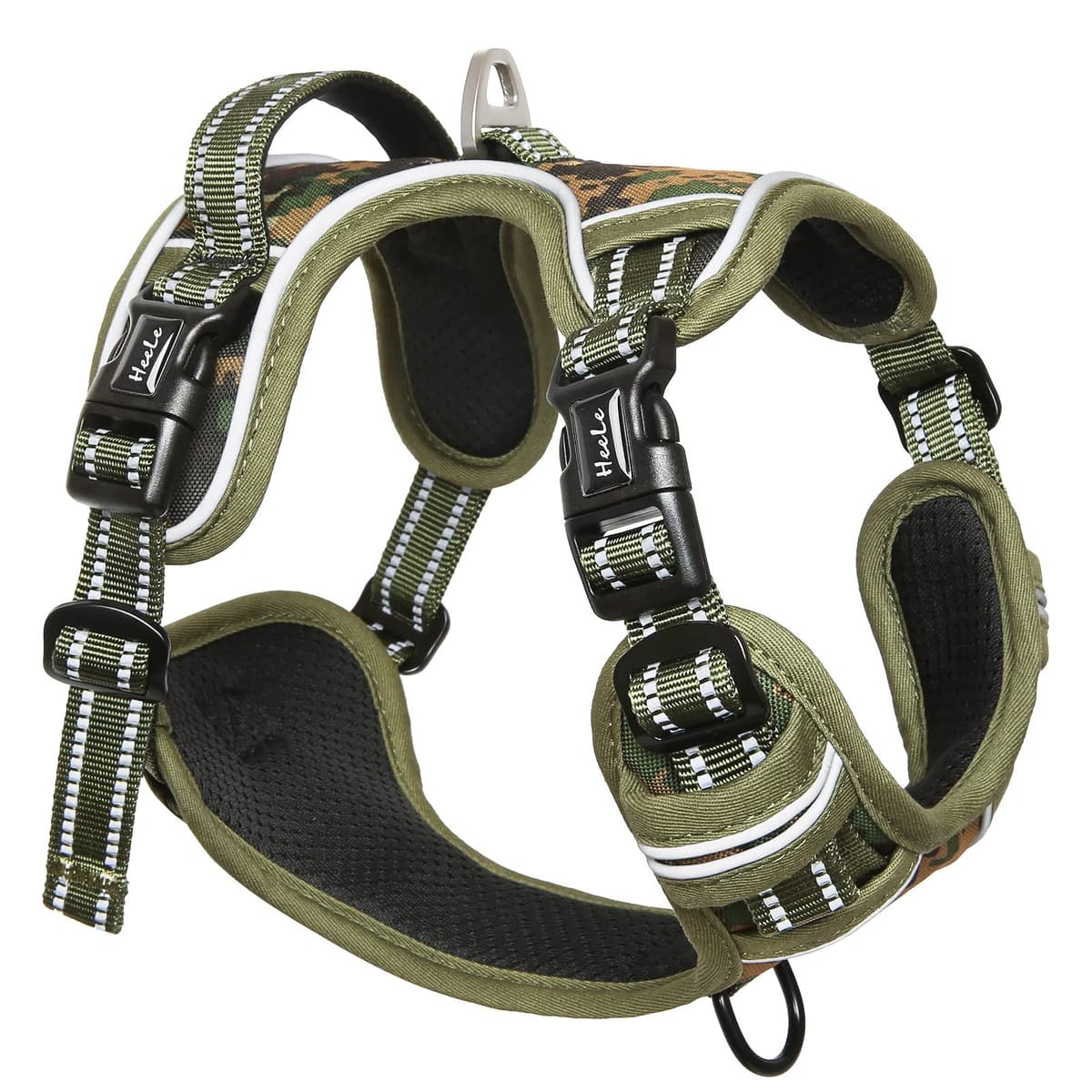 HEELE Dog Harness Medium No Pull Dog Vest Harness with Soft Handle Reflective Pet Harness for Outdoor Training Walking, Black, M — view 228