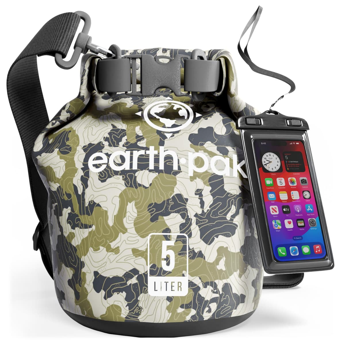 Earth Pak Waterproof Dry Bag - Roll Top Waterproof Backpack Sack Keeps Gear Dry for Kayak with Waterproof Phone Case — view 45