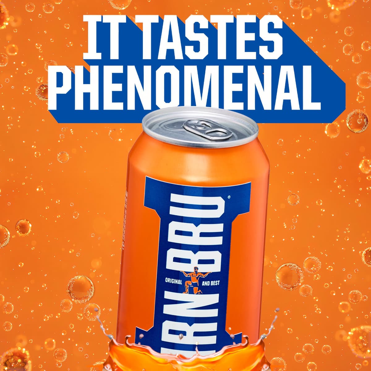 IRN-BRU Regular, 24 Pack Iconic Flavoured Fizzy Drinks Multipack Cans - 24 x 330ml Cans — view 6
