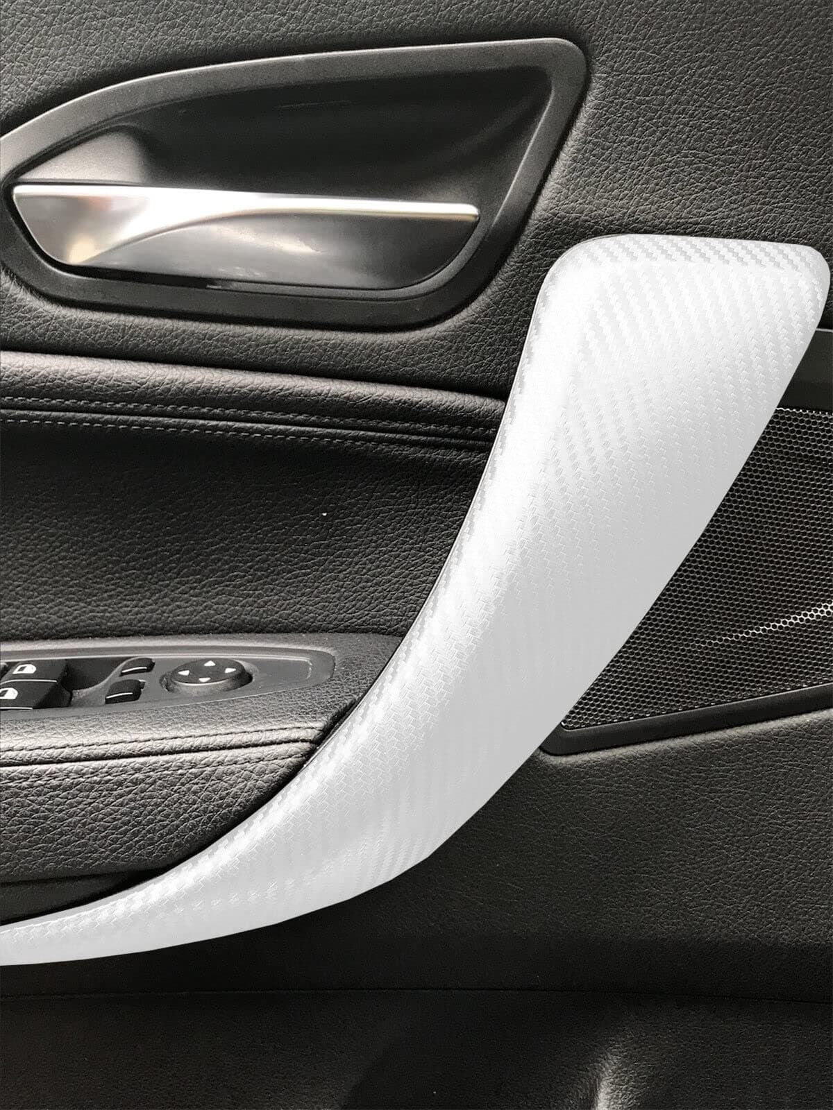 NewL 3D Carbon Fiber Vinyl Wrap Roll with Air Release Bubble Free Adhesive Film Contain Installation Tools (White, 30cm x 150cm) — view 2