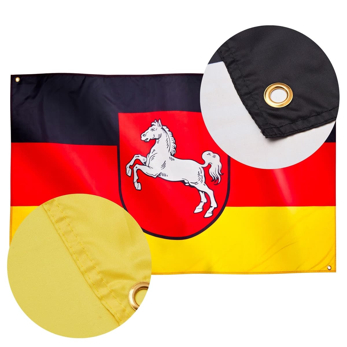Runesol Cornwall Flag - 91x152cm, 3ft x 5ft, Cornish Flag, 4 Grommets, Eyelet in Every Corner, Premium Quality, Inside & Outside Use, Vivid Colours — view 742