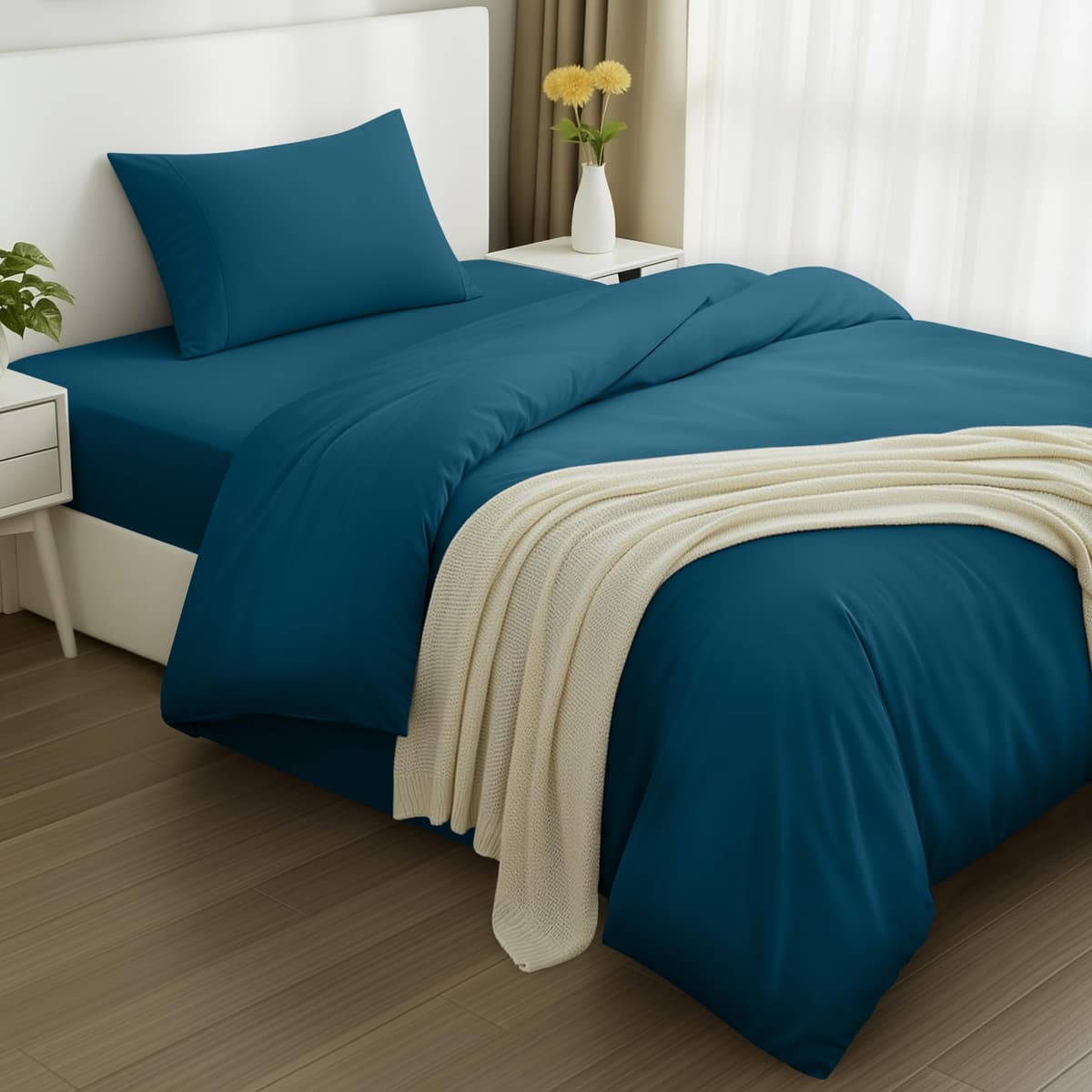 Utopia Bedding 3 Piece Single Bedding Set - Duvet Cover, Fitted Sheet with Pillow case - Soft Brushed Microfiber (Grey) — view 51
