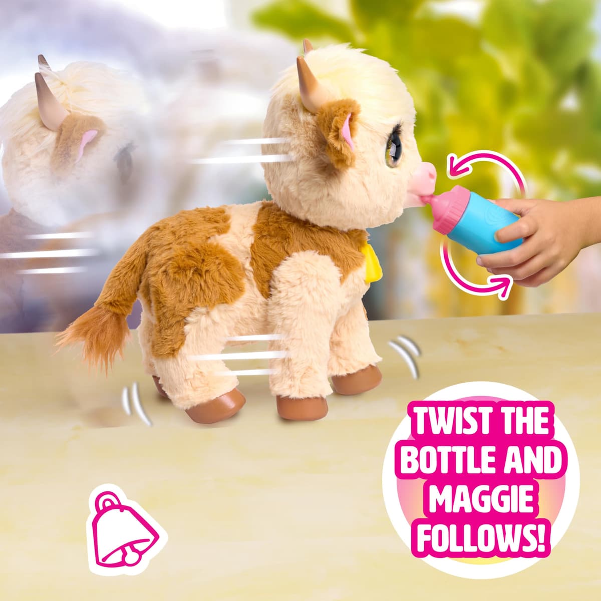 Just Play furReal Maggie the Feed & Follow Cow, 11 Inch Interactive Highland Mini Cow, for Boys and Girls, Ages 4 and Up — view 3