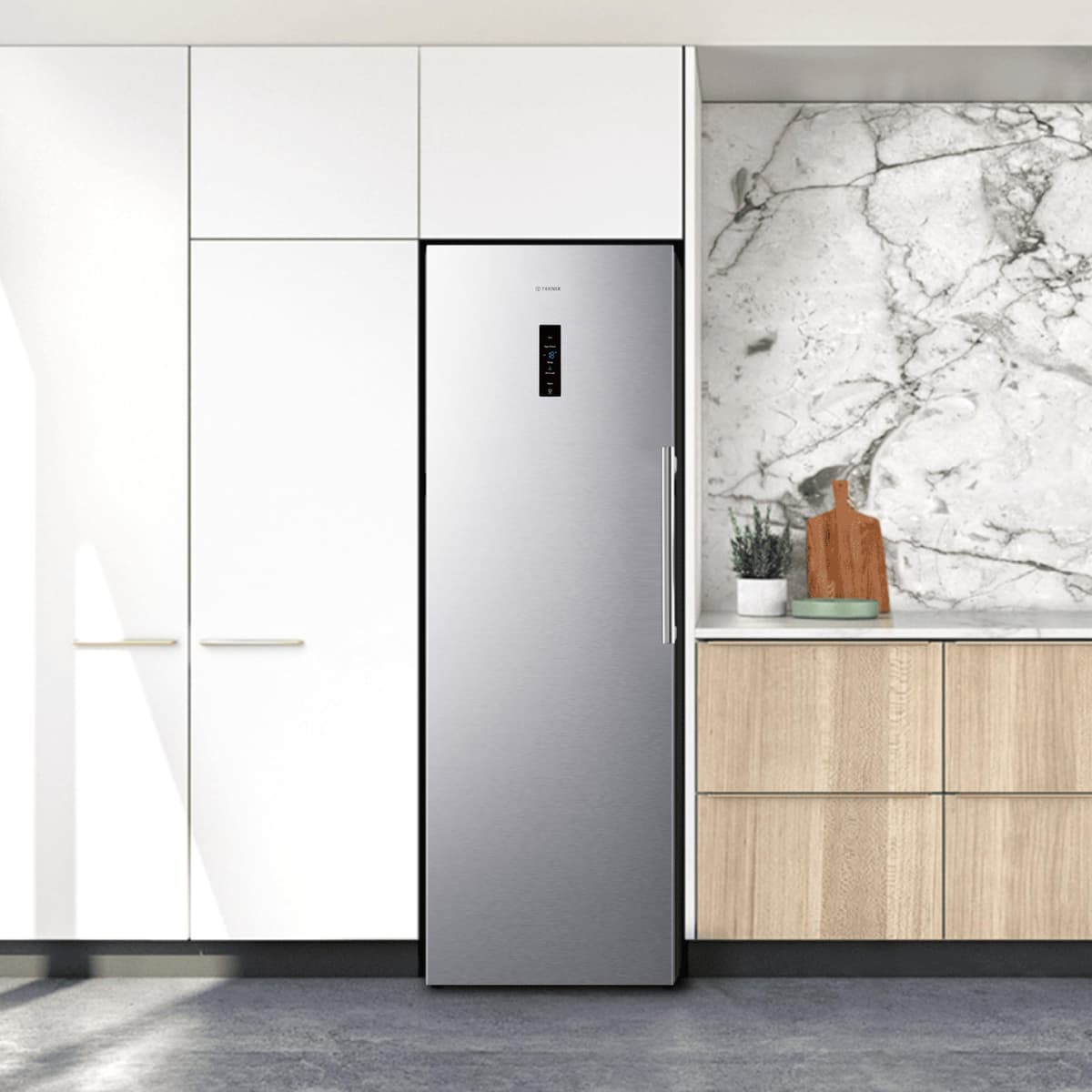 Teknix TH60TNFX 60cm Freestanding Tall Freezer - 274L Capacity - Frost Free - Suitable for Outbuildings - Metal Tech Cooling - Stainless Steel, H185.5 x W59.5 x D65.1 (cm) — view 5
