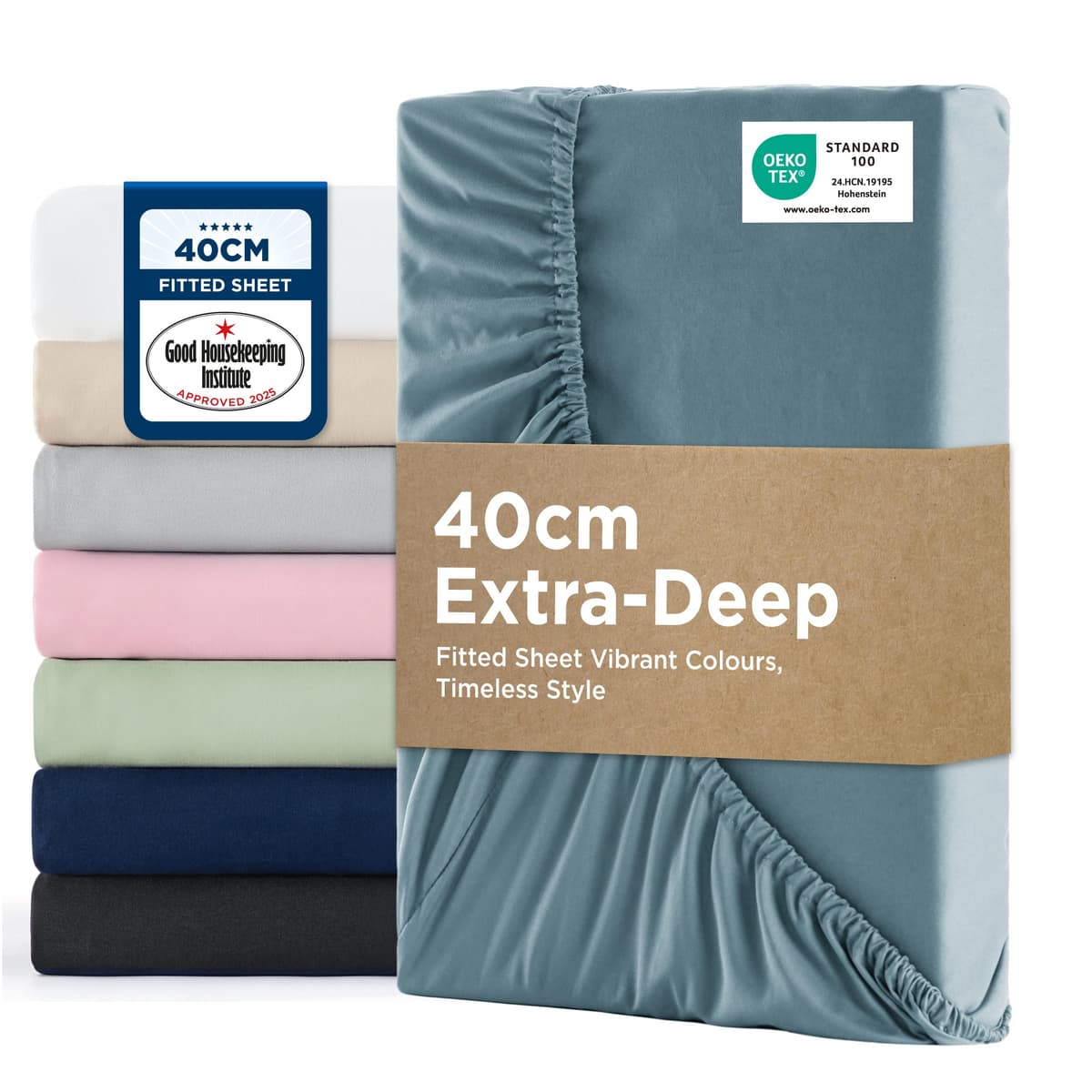 Bedsure Small Double Fitted Sheet - Bed Sheets Extra Deep Pocket 16 Inches (40 cm), Soft Brushed Polyester Microfiber Material for 3/4 Bed, Beige, 122x190cm — view 23