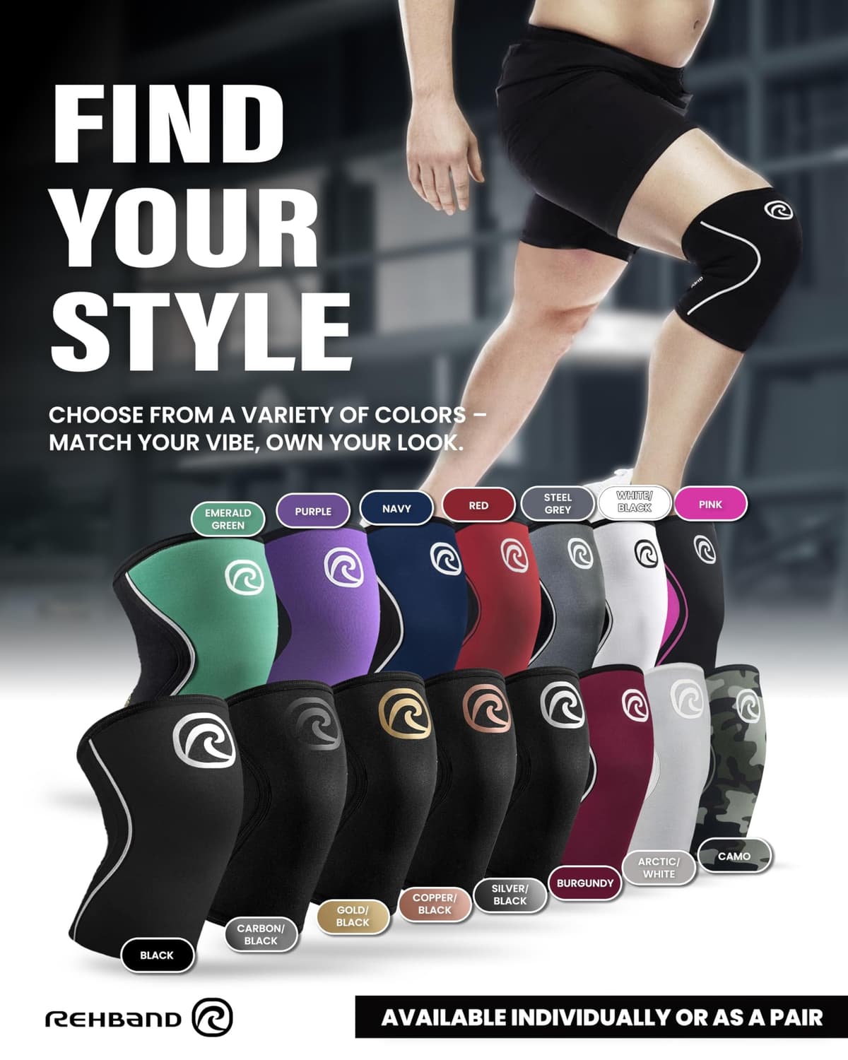 Rehband Rodillera Vendaje Fuerza Sport, Rodillera para Cross Fit & Entrenamiento Pesado Fabricada en Neopreno de 5 mm, Unisex — view 6