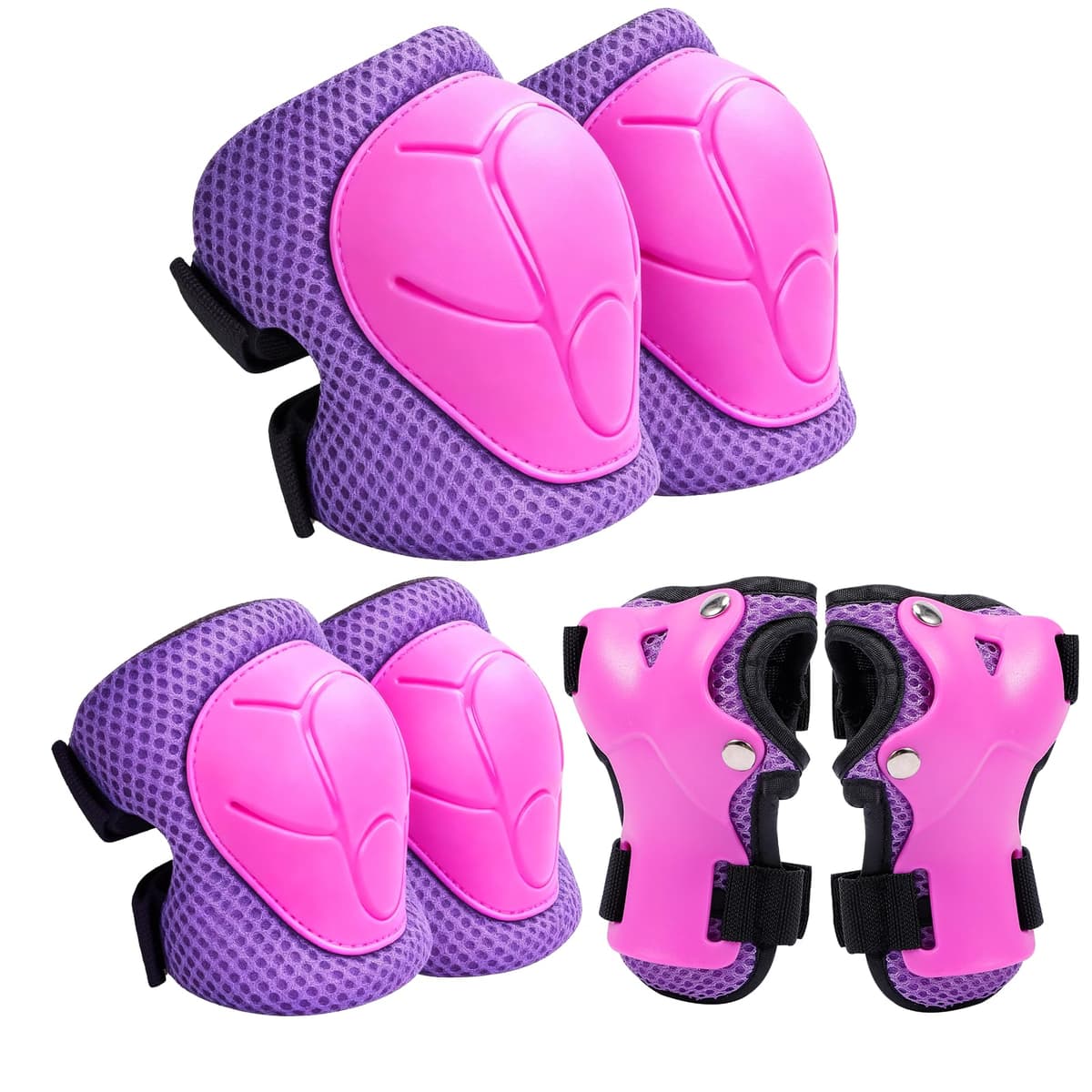 Zorplex Juego de 6 Equipo de Protección Infantil, Set Rodilleras Coderas y Muñequeras, Protecciones Patines Niño, Juego de Protecciones para Ciclismo, Monopatín, Escalada, y Otros Deportes