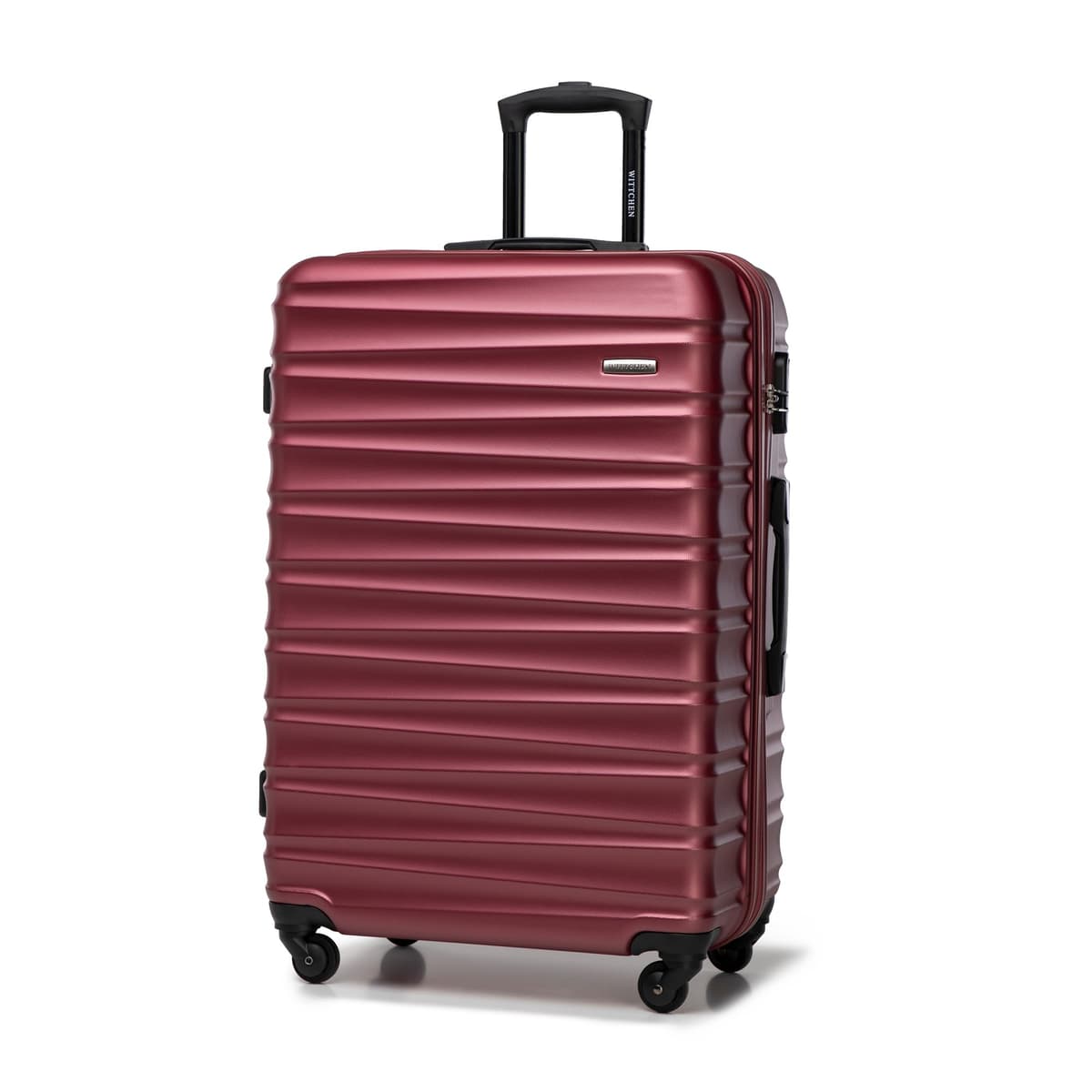WITTCHEN Maleta Grande Trolley ABS rígido para facturación con 4 Ruedas giratorias Cerradura de combinación asa telescópica Groove Line Negro Ryanair/Vueling/Iberia/easyJet/Iberia Express — view 35