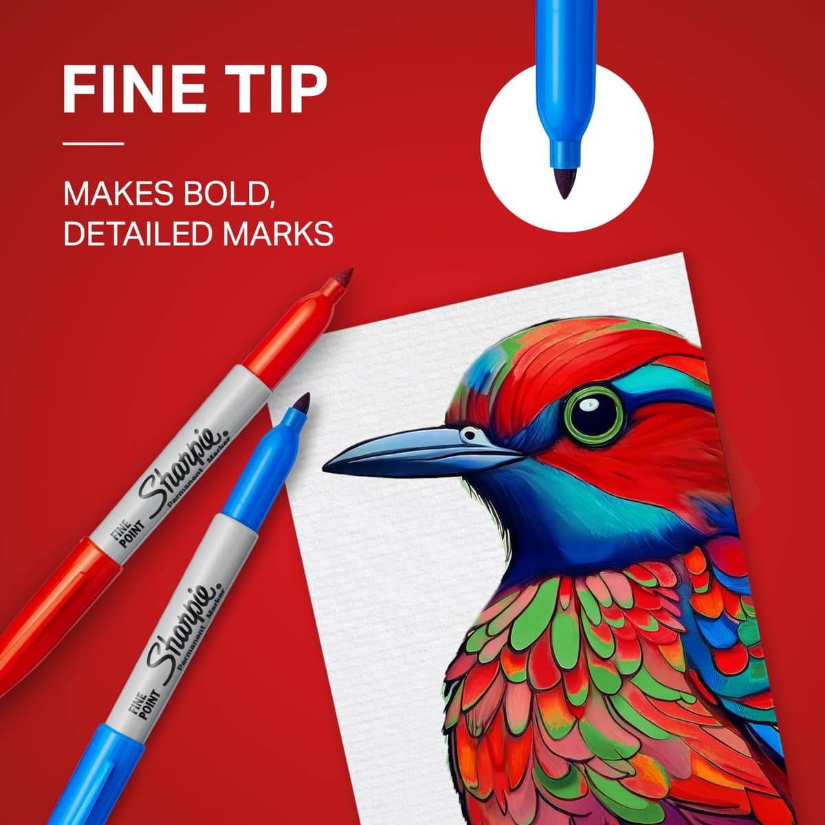 Sharpie Permanent Markers | Fine Point for Bold Details | Black Ink | 2 Marker Pens — view 5