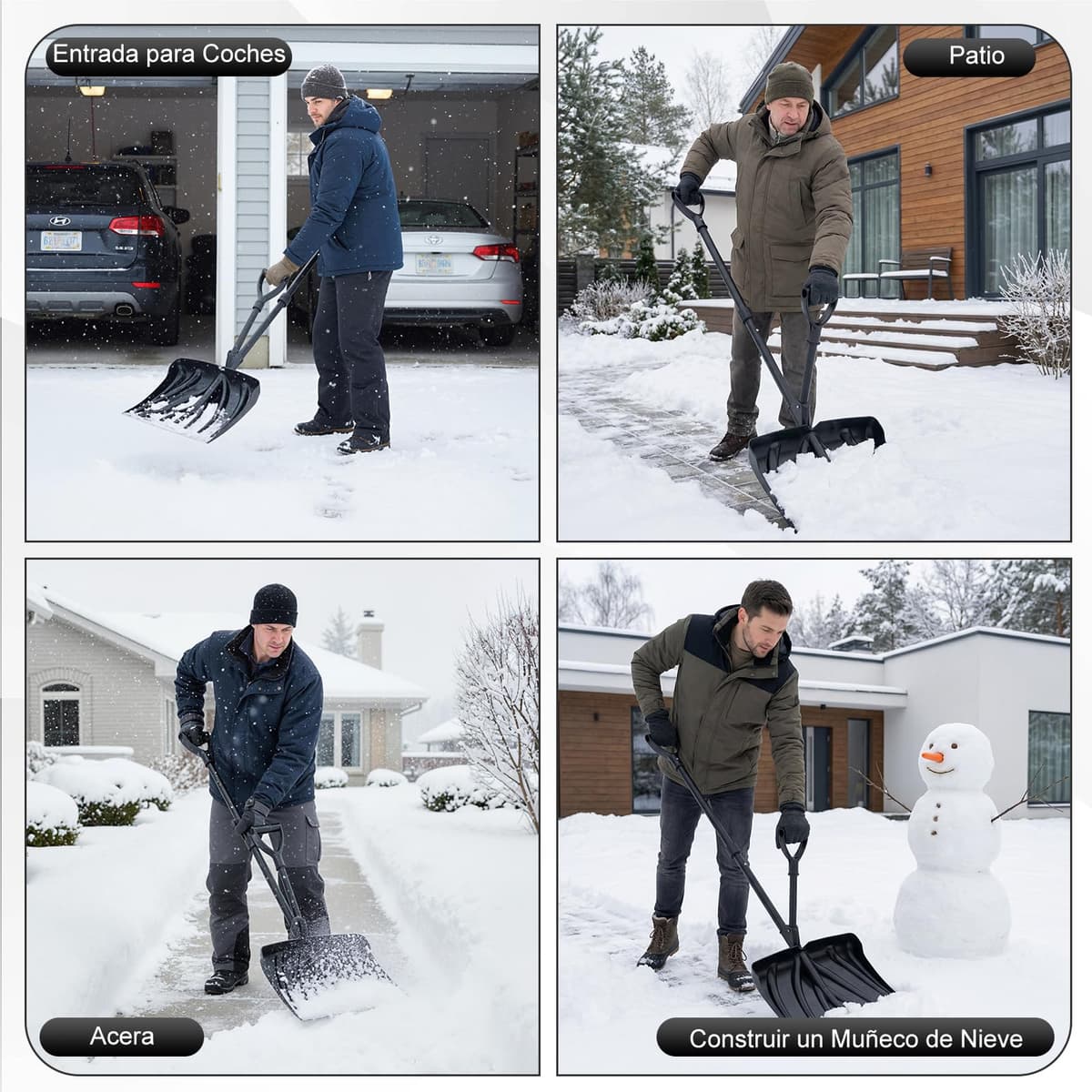 GYMAX 135 cm Pala para Nieve Desmontable, Quitanieves con Asa Auxiliar, Hoja de 45 cm de Ancho, Banda de Desgaste de Aluminio, Agarre en D, Herramienta para Limpieza Invernal, para Coche Garaje — view 4