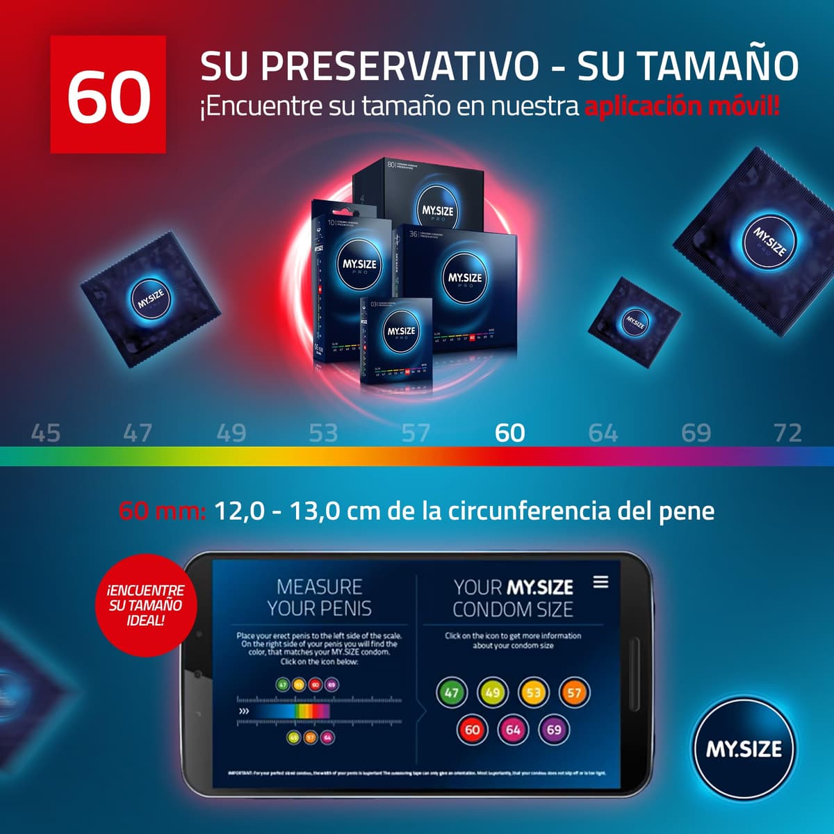 MY.SIZE PRO Condones ÉLITE, talla 5, 60 mm, XL, 10 piezas - Látex Vytex extra puro, fácil de abrir — view 4
