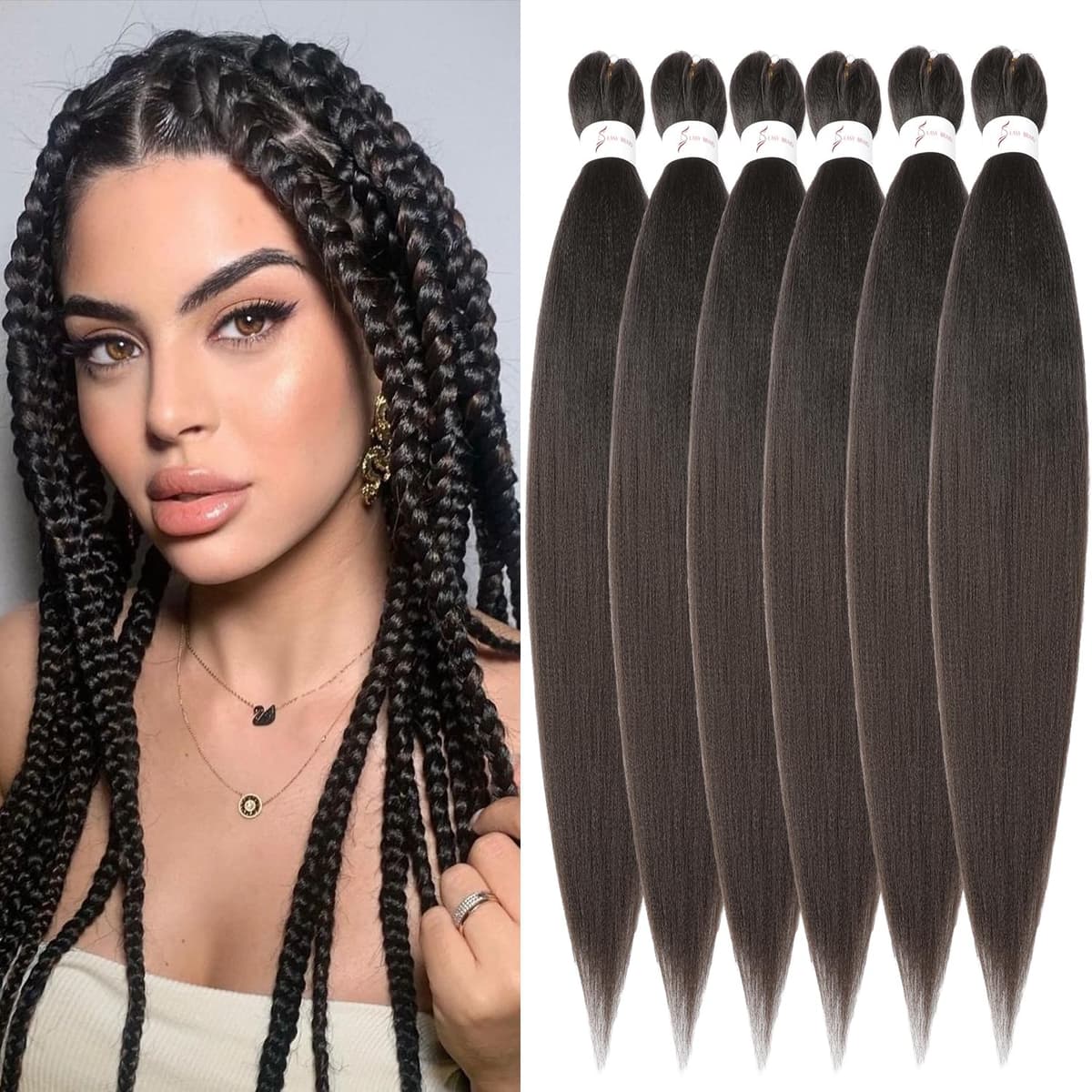 YDDM Capelli Per Treccine Africane Azul Extension Treccine Texture Yaki Easy Install per Principianti 26 Pollici 3 Pezzi Capelli Leggeri e Naturali per Box Braids, Twist e Crochet — view 4