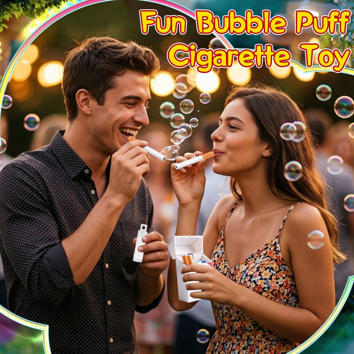 Cigarro Burbujas, Realista Cigarrillos de Burbujas para Mujeres y Hombres, Bubble Cigarette | Soplador de Burbujas con 1 Bolsa de Líquido para Burbujas para Regalos para Fiestas — view 5