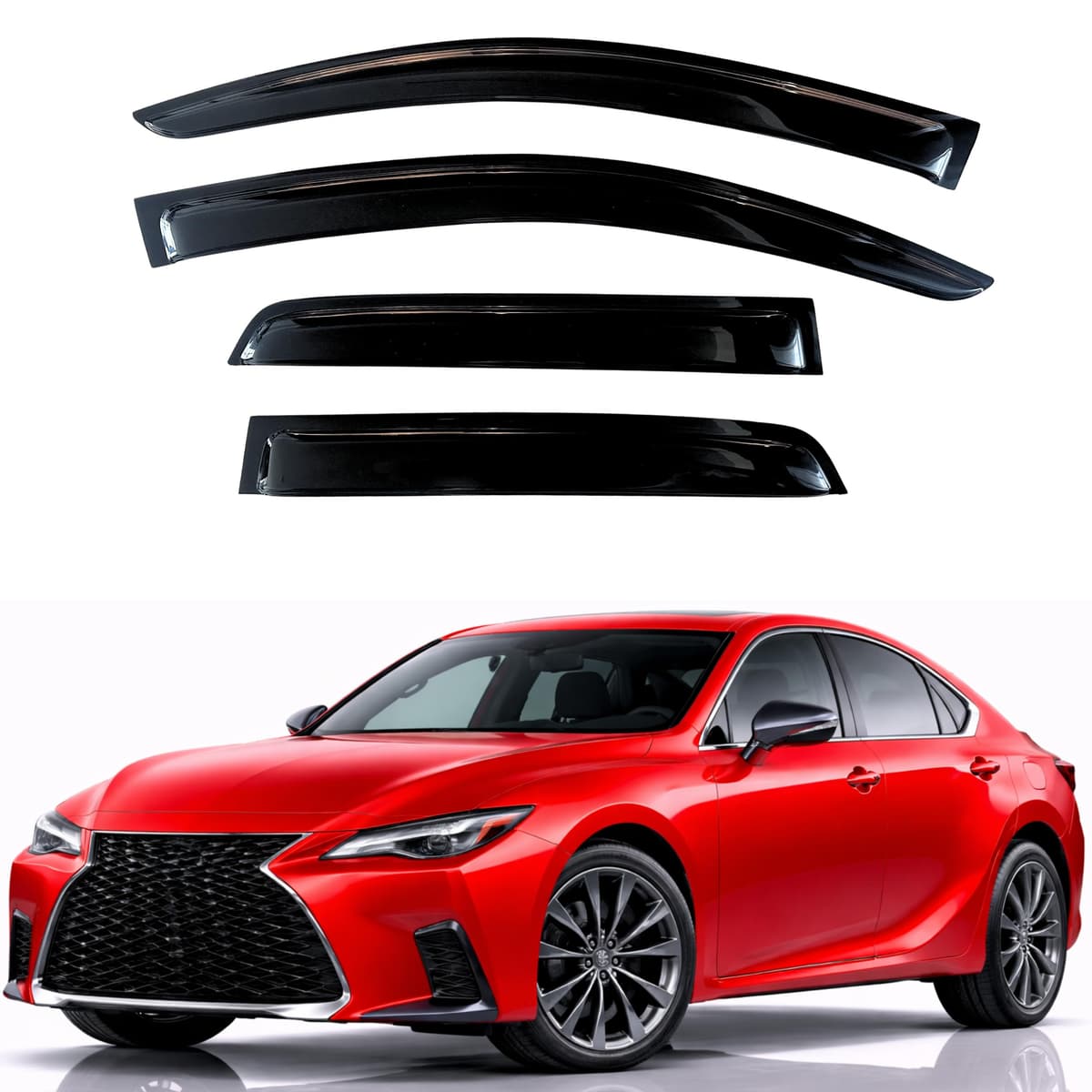 KPY Rain Guards Fit for 2006-2013 Lexus IS250 IS350, Out-Channel Window Visors Vent Wind Deflectors 4PC, Car Accessories for 06-13 Lexus is Series — view 289