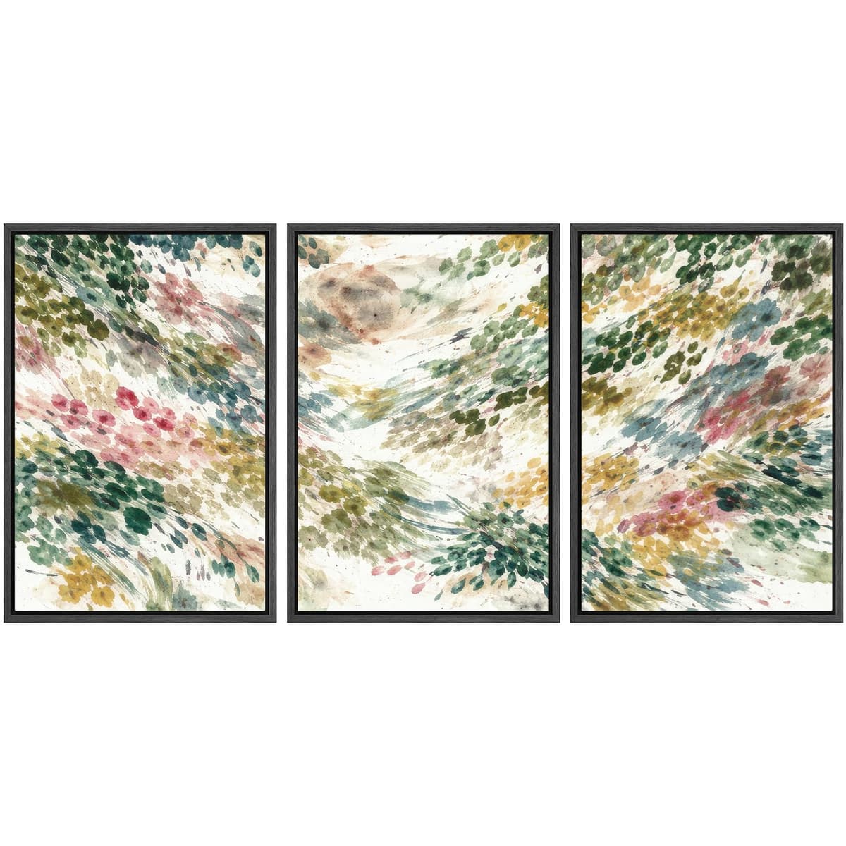 SIGNWIN Framed Canvas Print Wall Art Set Blue White Grunge Geometric Pattern Abstract Shapes Cozy Neutral Decorative Contemporary Minimal for Living Room, Bedroom, Office - 24"x36"x3 Natural — view 131