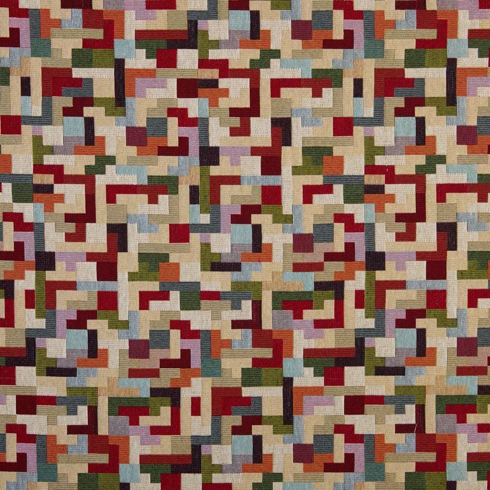 Kt KILOtela - Tela Tapicería, Jacquard Gobelino, Tapizar Sillas, Cojines, Cabecero, Sofá, Bolsos, Resistente al Desgaste, Costura, 100 cm Largo x 280 cm Ancho, Geométrico, Multicolor, 1 metro — view 41
