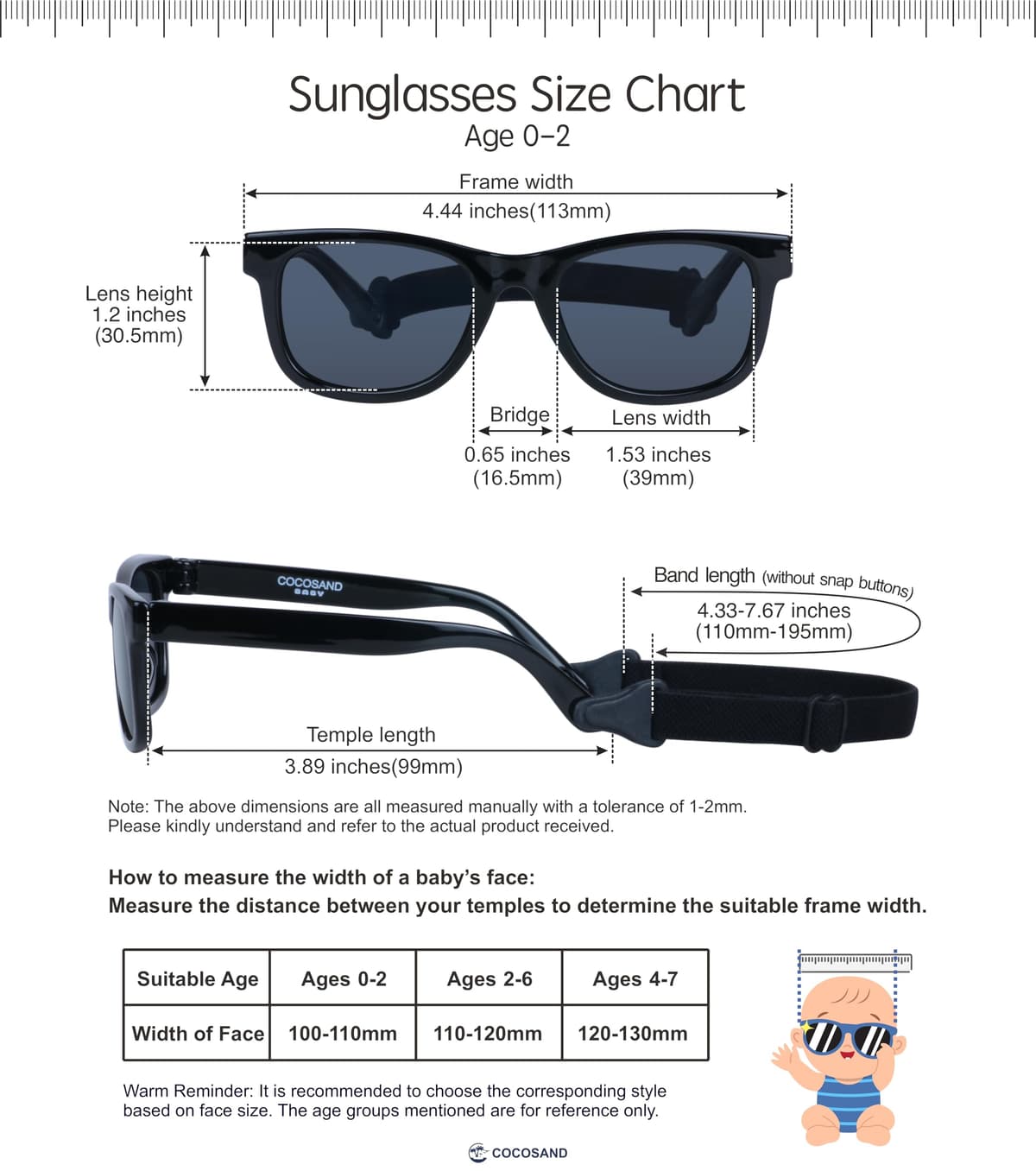 COCOSAND Baby Sunglasses with Strap Polarized Flexible Frame for Toddler Infant Girls Boys Age 0-24 Months — view 7