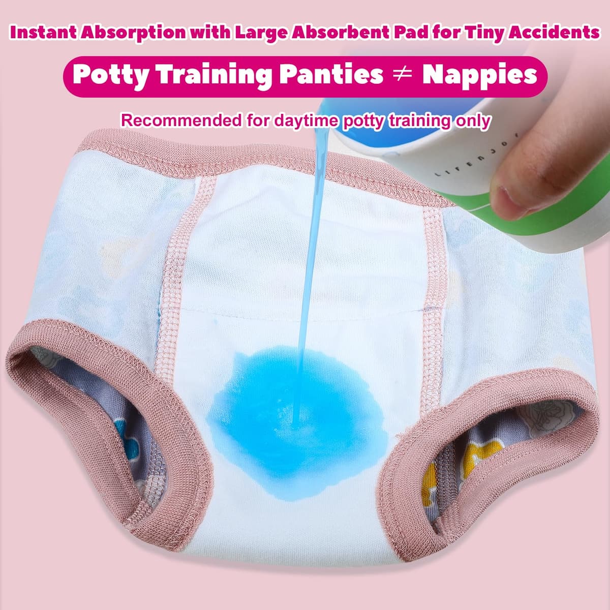 MOEMOE BABY Potty Training Pants Toilet Training Underwear Reusable for Toddler for Girls,10 pack,Light Violet,3 Years — view 2