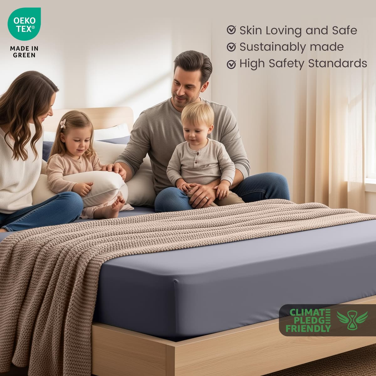 Utopia Bedding Fitted Sheet King, Grey - Deep Pocket 14 inch (35 cm) - Easy Care - OEKO-TEX Certified - Soft Brushed Microfibre Fabric - Shrinkage and Fade Resistant - Bottom Sheet — view 3