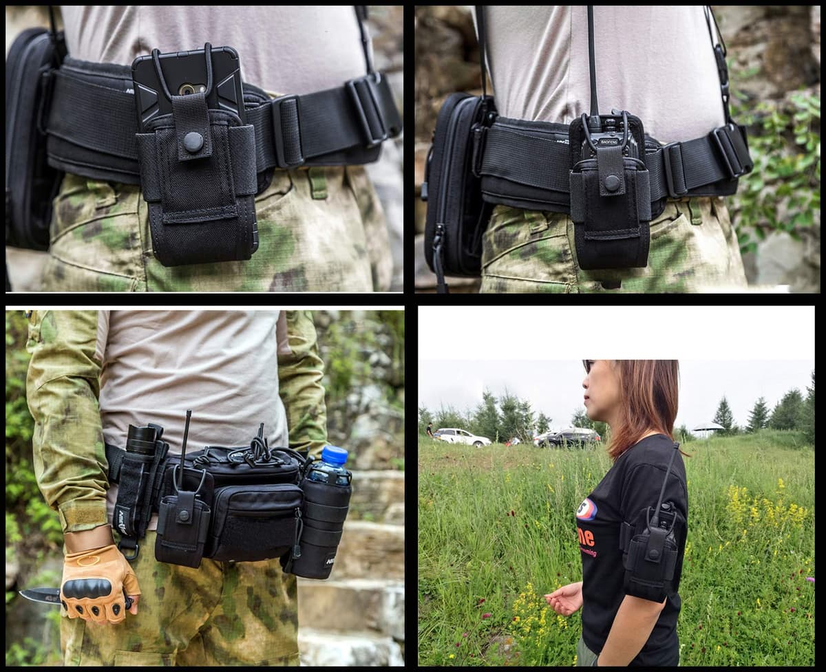 Kyrio Funda para Walkie Talkie, Bolsa para Walkie Talkie, Bolsa Militar Soporte Radio Walkie Talkie para Outdoor, Caza, Táctica, Acampada, Senderismo — view 7