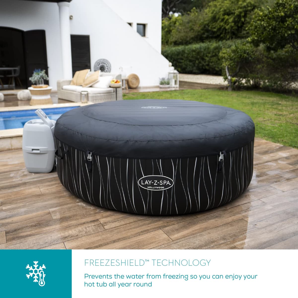 Lay-Z-Spa Hollywood Airjet Hot Tub with Built In LED Light System, 140 AirJet Massage System Inflatable Hot Tub With Freeze Shield Technology, 4-6 Person — view 5