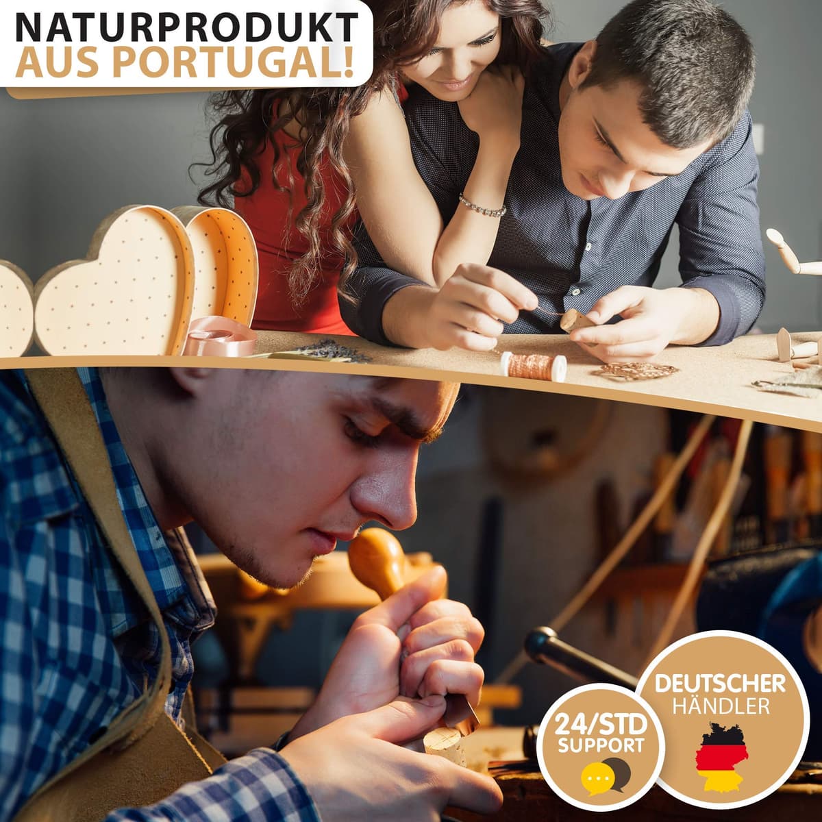 Corchos de Botella como tapones de vino para decorar, embellecer, artesanía - de naturaleza como suministros de manualidades para niños, suministros de pasatiempos para adultos 24mmx45mm (100 oscuro) — view 5