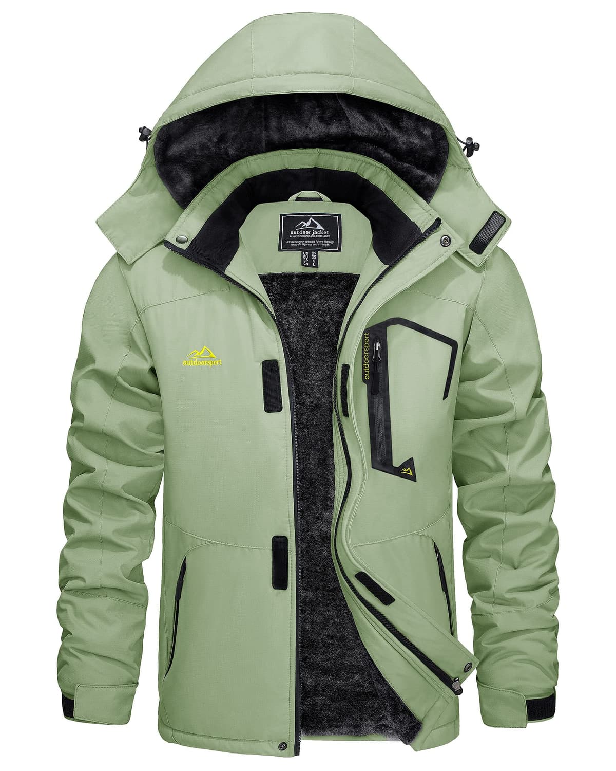 KEFITEVD Hombre Impermeables Lana Chaquetas Impermeables Esquí Cálidos Invierno Abrigos Térmicos Exteriores Abrigos con Capucha Desmontable — view 16