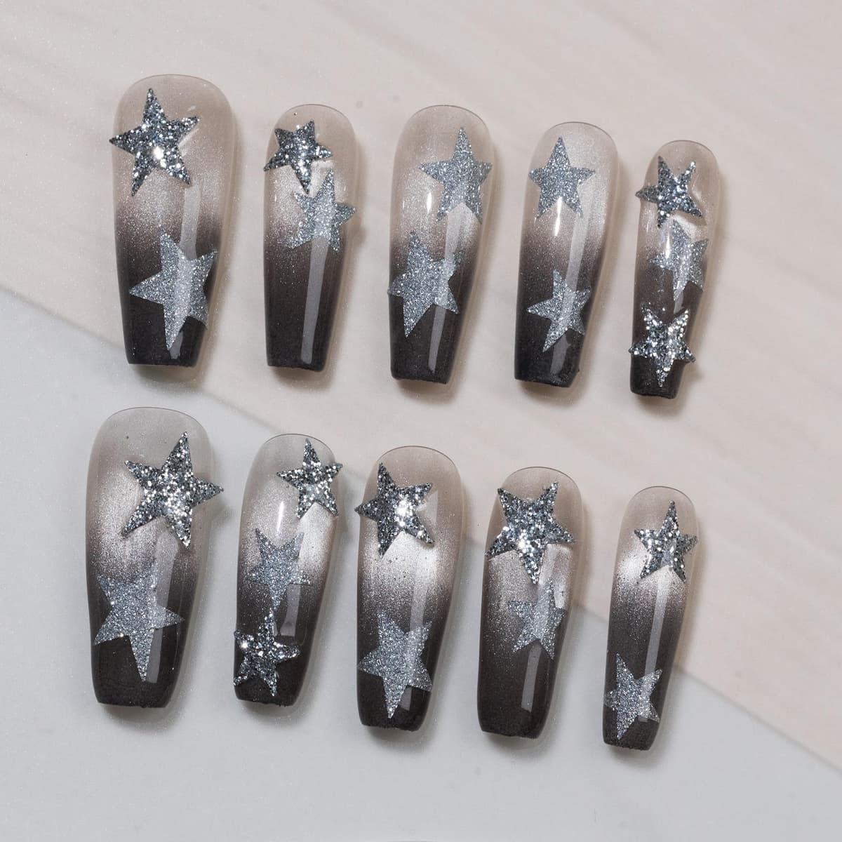Sun&Beam Nails Handmade Press On Nail Long Coffin Ballerina Pink Flower Acrylic Fake Tip 3D Design Art Charms Cute with Storage Box 10 Pcs (S) — view 137