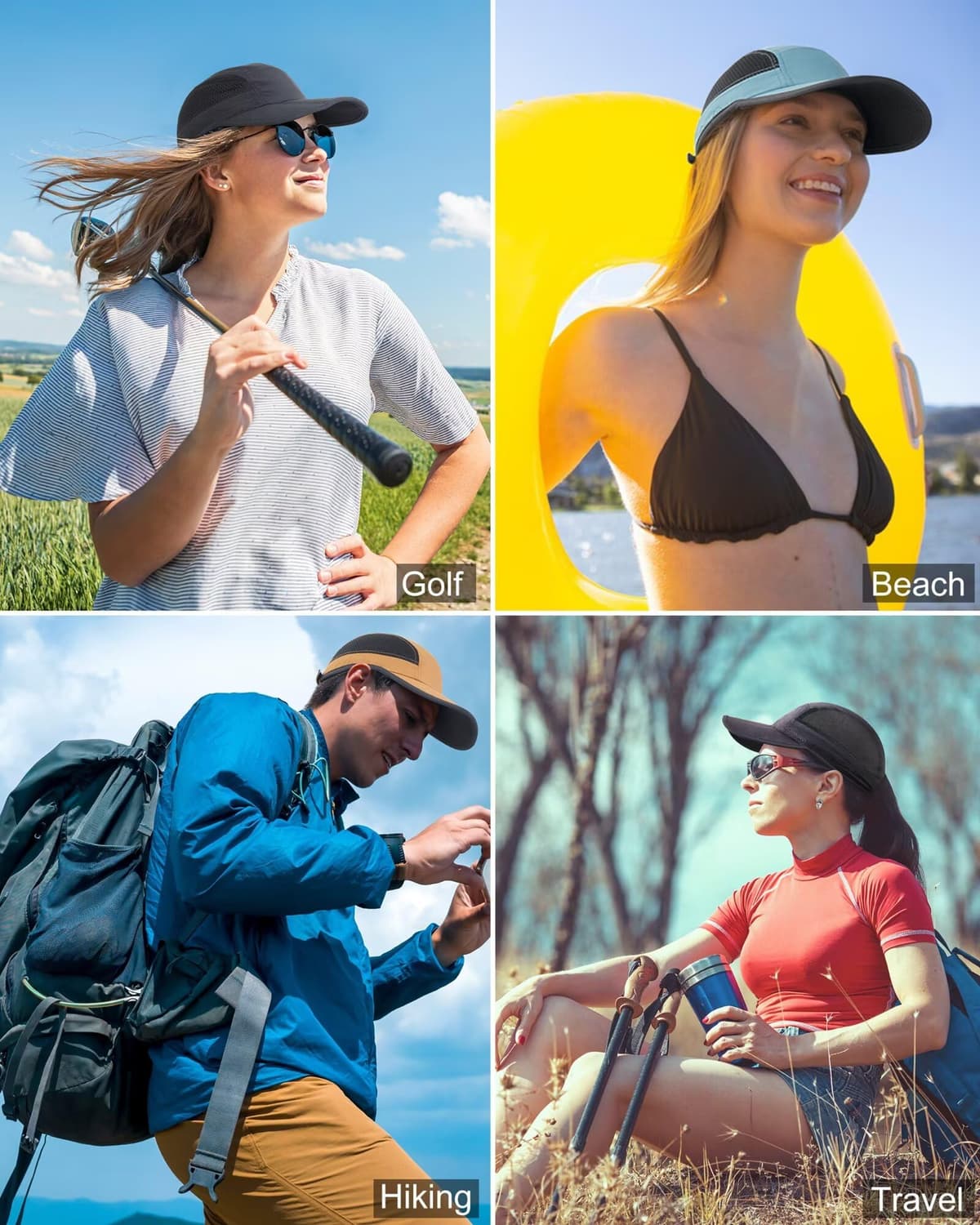 GADIEMKENSD Folding Outdoor Hat UPF 50+ Sun Protection Mesh Sport Hat — view 8