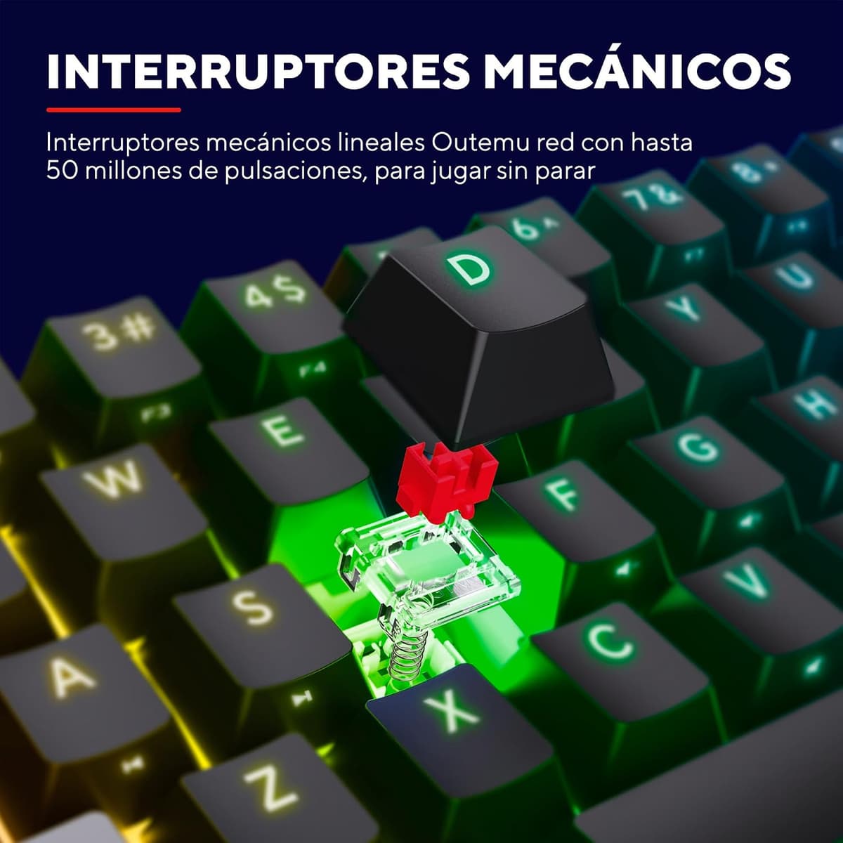 GXTrust 867 Acira Teclado Mecánico 60% Español QWERTY, Teclas de Doble Función, Iluminación RGB, Mini Teclado Gaming Compacto Programmable con Cable USB PC Portátil - Negro/Gris Mini (60%) — view 4