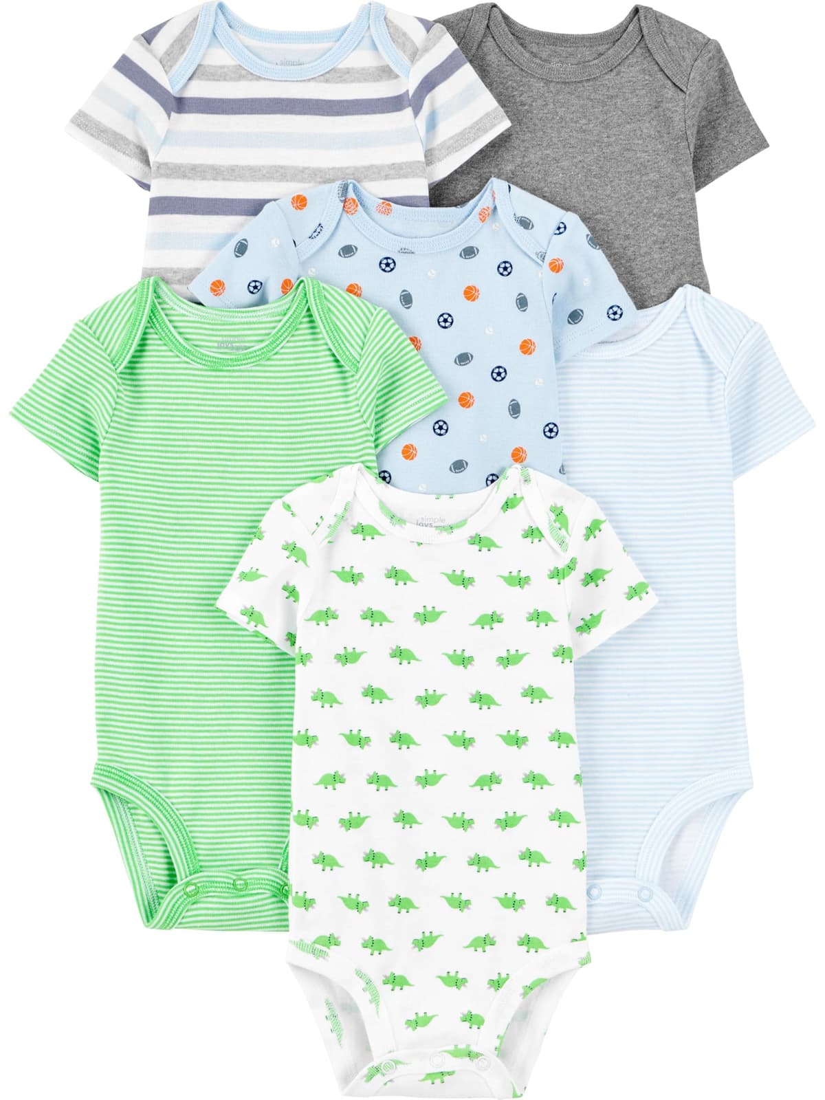 Simple Joys by Carter's Short Sleeve Bodysuit Body Bebé-Niños (Pack de 6) — view 5